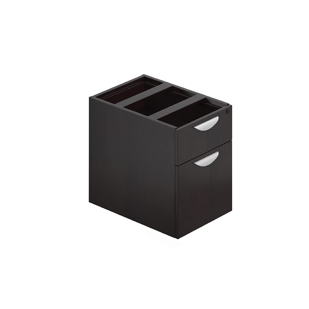 GOF Double 2 Person Workstation Cubicle - 12'D x 6'W Office Partition & Room Divider with Espresso Pedestal - Perfect for Shared Workspaces & Office Privacy Solutions