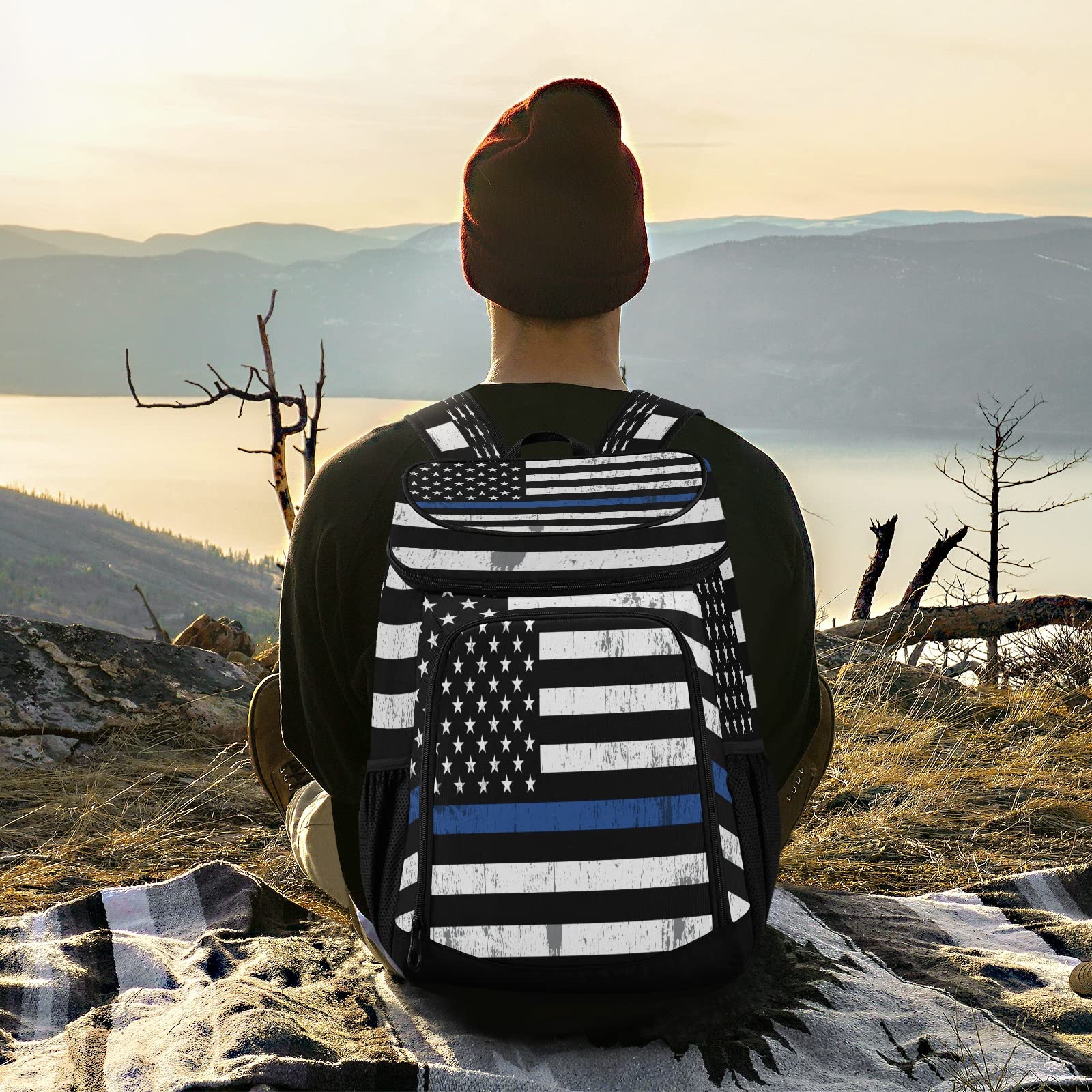 Xigua Insulated Cooler Backpack for 30 Cans - Leakproof American Flag Design Lightweight Lunch Bag for Men & Women | Perfect for Picnics, Beach Trips, Camping & Outdoor Adventures