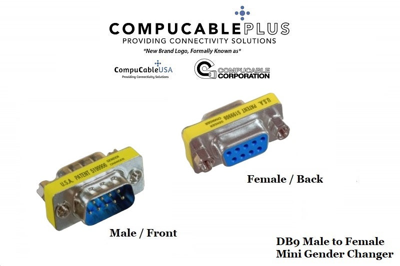 DB9 Male to Female D-Sub Serial Mini Gender Changer Adapter - 6 Pack for Computer, Laptop & Industrial Equipment Connection