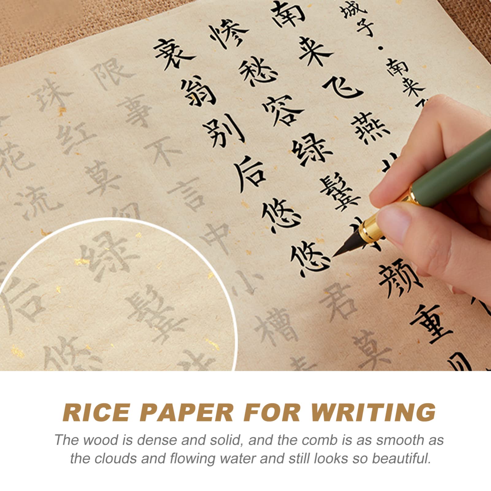 Premium Chinese Calligraphy Xuan Rice Paper - Traditional Sumi Brush Painting & Art Tissue Paper (0.35x20m, Beige) for Letter Writing, DIY Crafts, Home Decor & Gift Wrapping