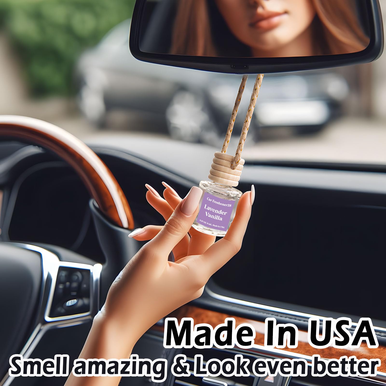 Premium Car Air Freshener Hanging - Long Lasting Scent Diffuser for Vehicles, 2 Pack USA-Made Auto Fragrance - Perfect for Daily Commute, Road Trips & Gifts for Women