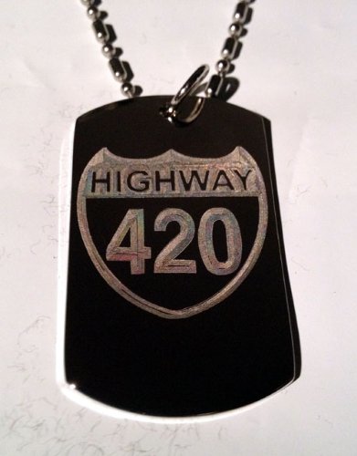 420 Military Dog Tag Necklace - Novelty Weed & POT Logo Keychain for Luggage & Key Rings - Perfect for Stoner Gifts, 4/20 Celebrations & Cannabis Enthusiasts