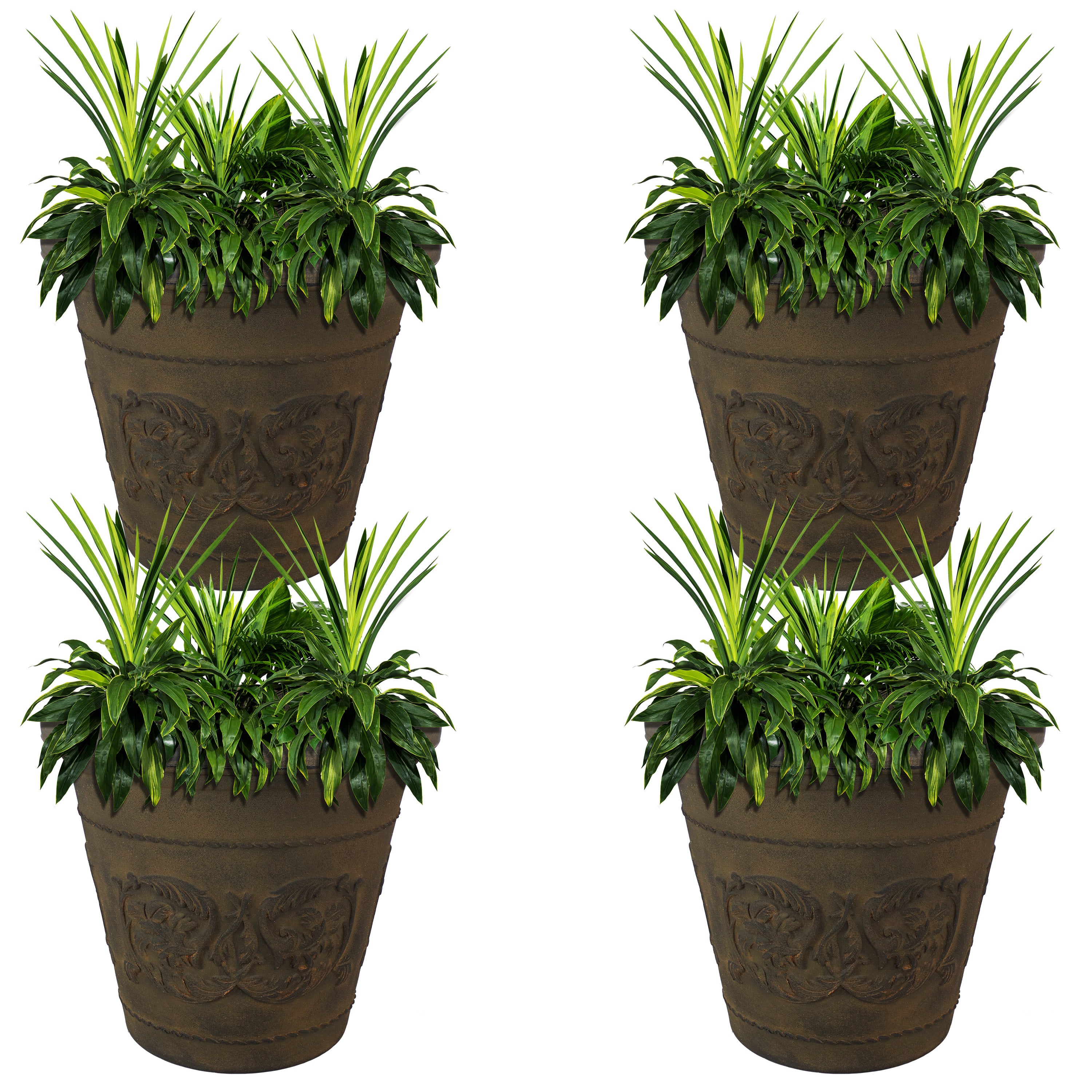 Sunnydaze Arabella Polyresin Outdoor Flowerpot Planter - Decorative Garden Planter for Patio, Porch & Yard - Weather-Resistant & Durable Design