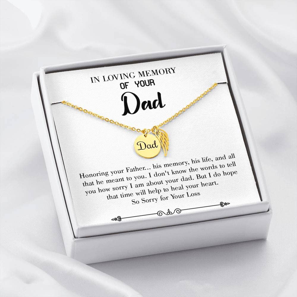 Memorial Necklace for Loss of Father - Sympathy Gift for Dad Remembrance - Perfect for Grieving Daughter, Son or Loved One - Comforting Keepsake for Funeral, Memorial Service & Healing