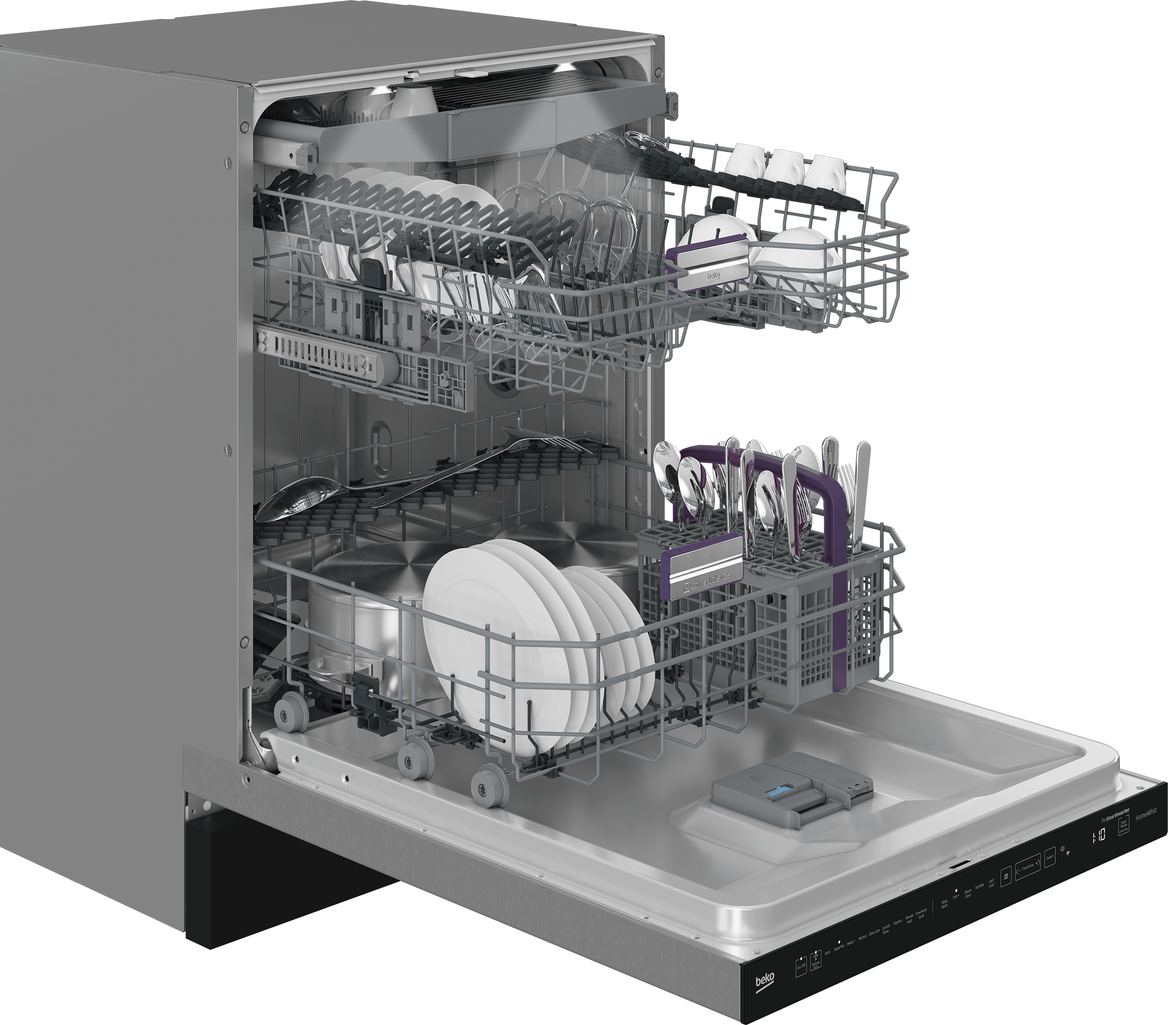 Beko DDT39434XIHC2 Tall Tub Dishwasher - 16 Place Settings, 39 dBA Ultra Quiet - Perfect for Large Families & Entertaining Guests