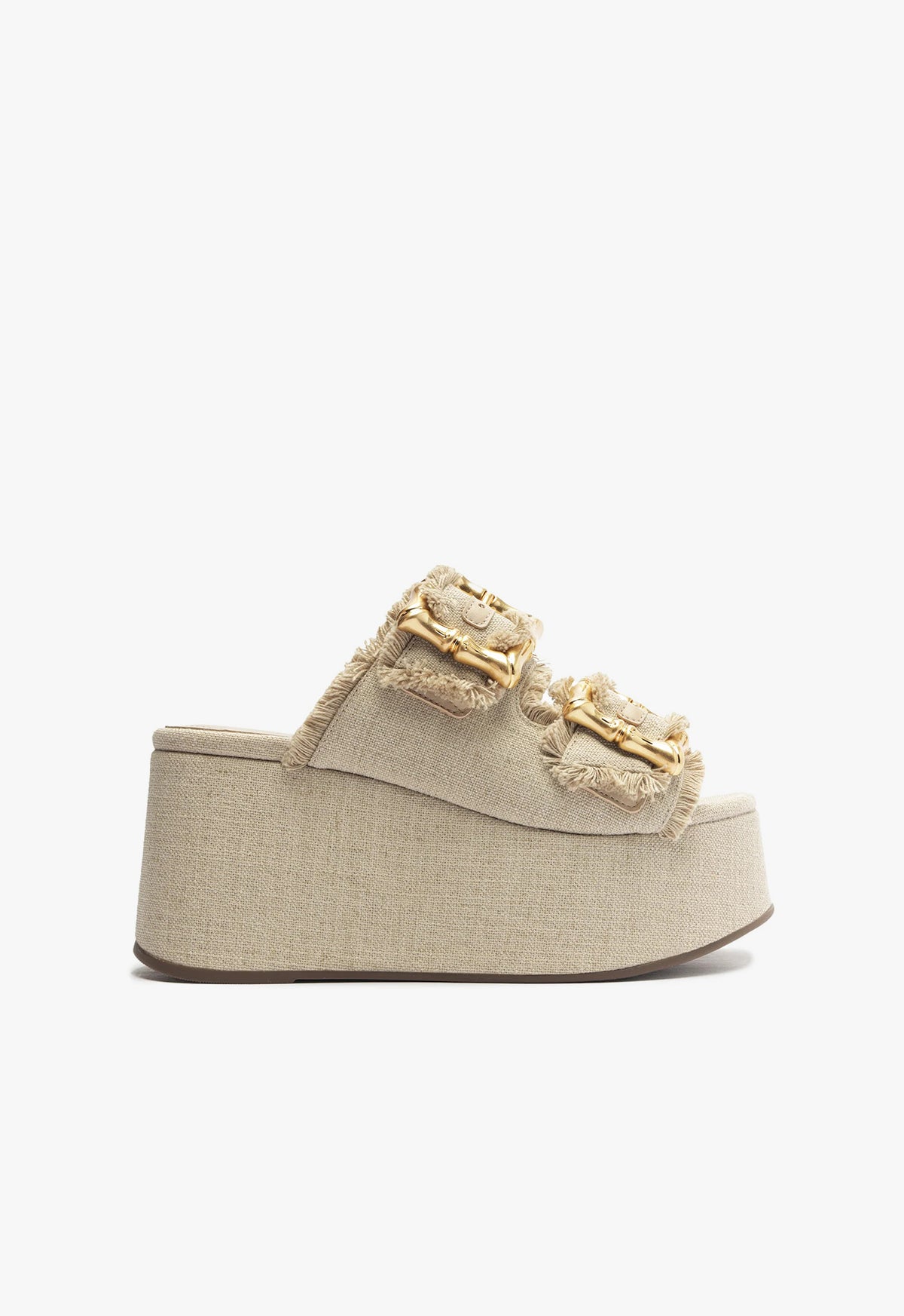 Enola Flatform Linen Sandals for Women - Comfortable Summer Slide Sandals with Arch Support | Perfect for Beach, Vacation & Casual Outfits