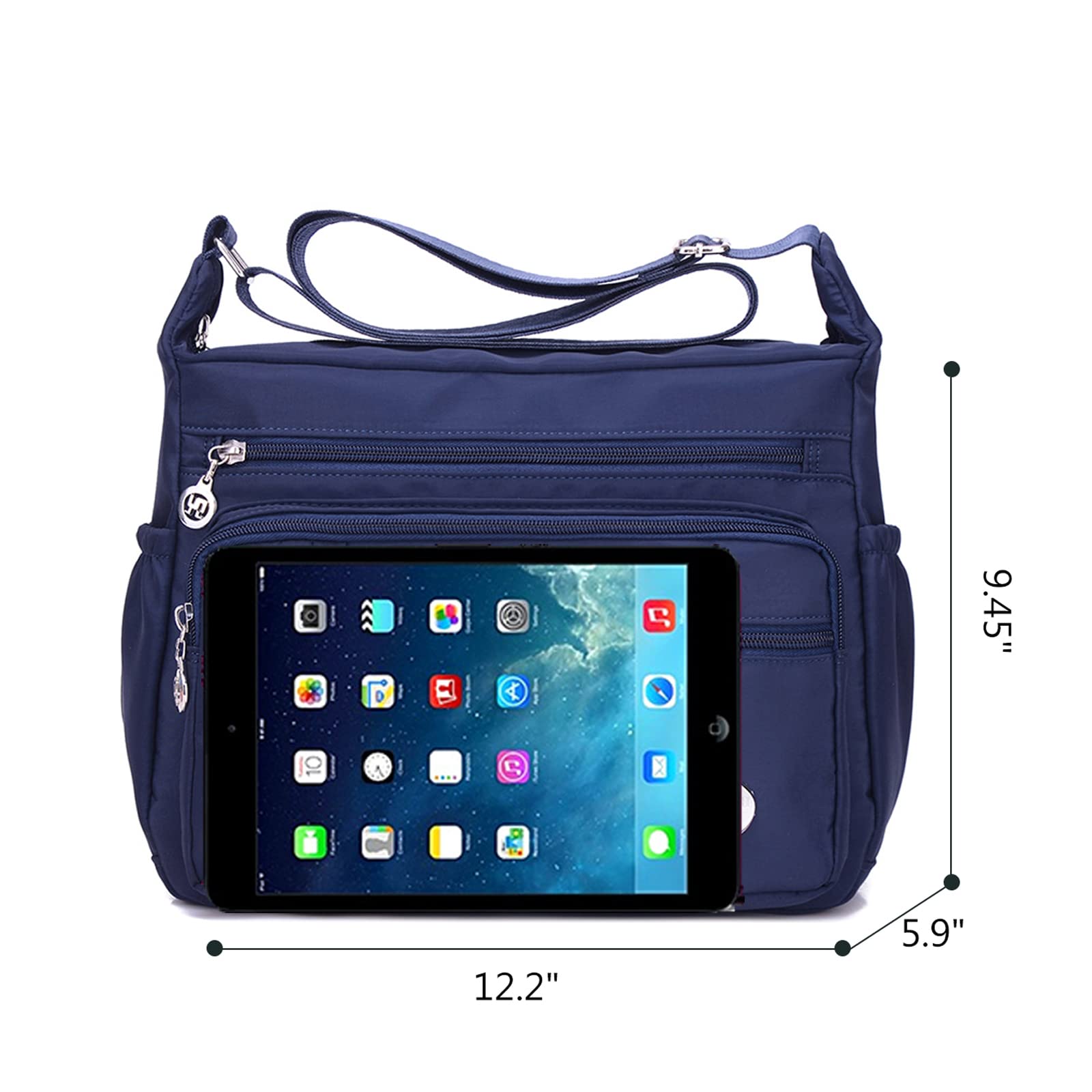 Blostirno Women's Waterproof Nylon Crossbody Bag with Multiple Pockets - Stylish Shoulder Purse for Travel, Shopping & Everyday Use