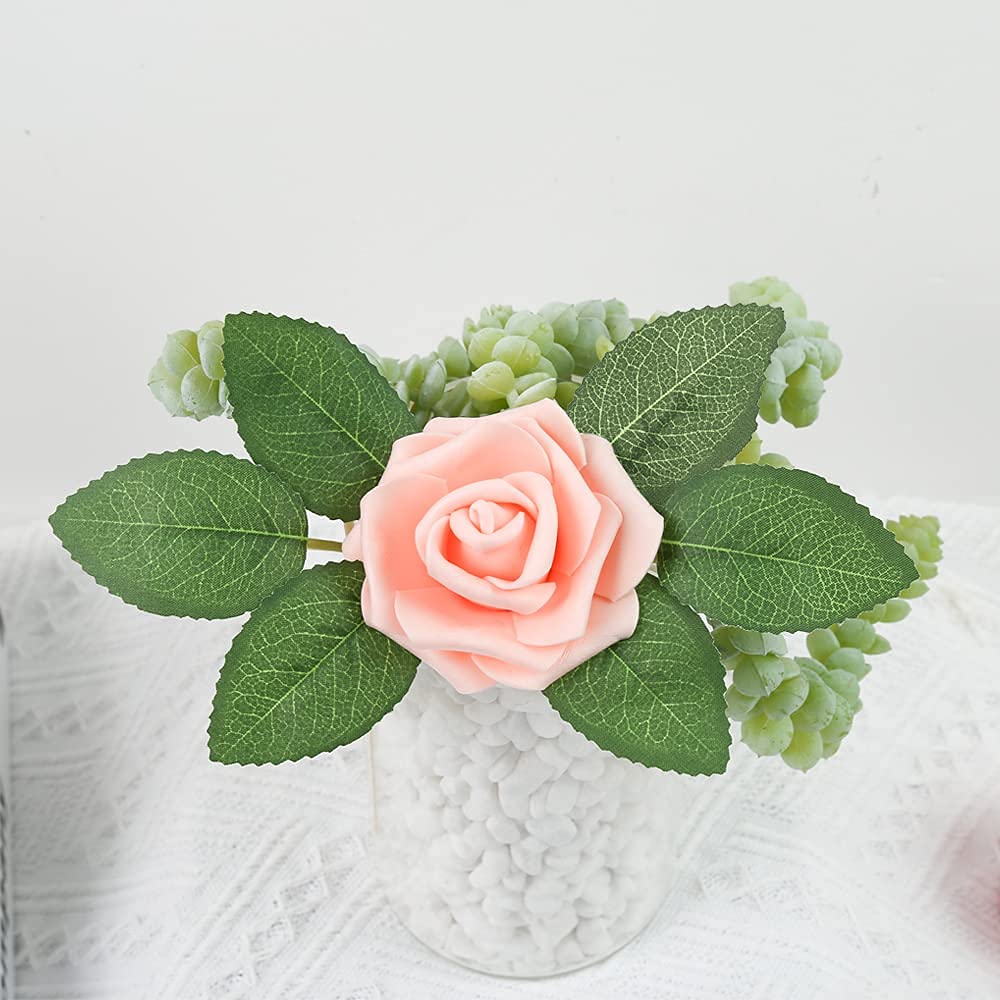 80pcs Artificial Rose Leaves with Stems - Bulk Fake Green Leaves for DIY Wedding Bouquets, Centerpieces, Wreaths & Garlands - Perfect for Wedding Decor, Party Decorations and Floral Arrangements