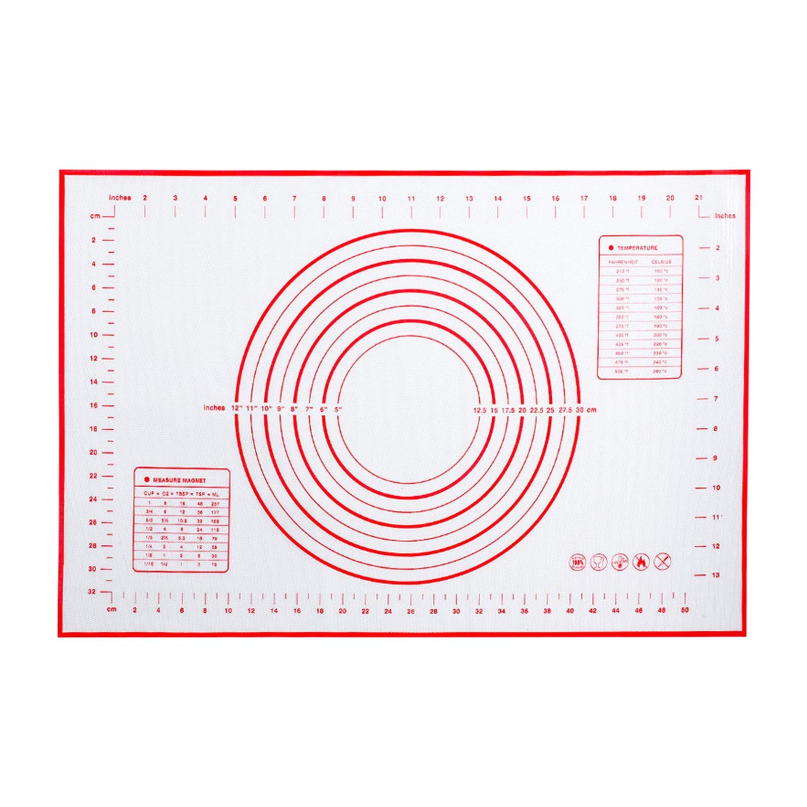 Non-Stick Silicone Fondant Rolling Mat for Cake Decorating, Baking & Pizza Making - Durable Dough Mat for Kitchen, Dining & Bar Accessories | Perfect for Home Bakers & Professional Chefs