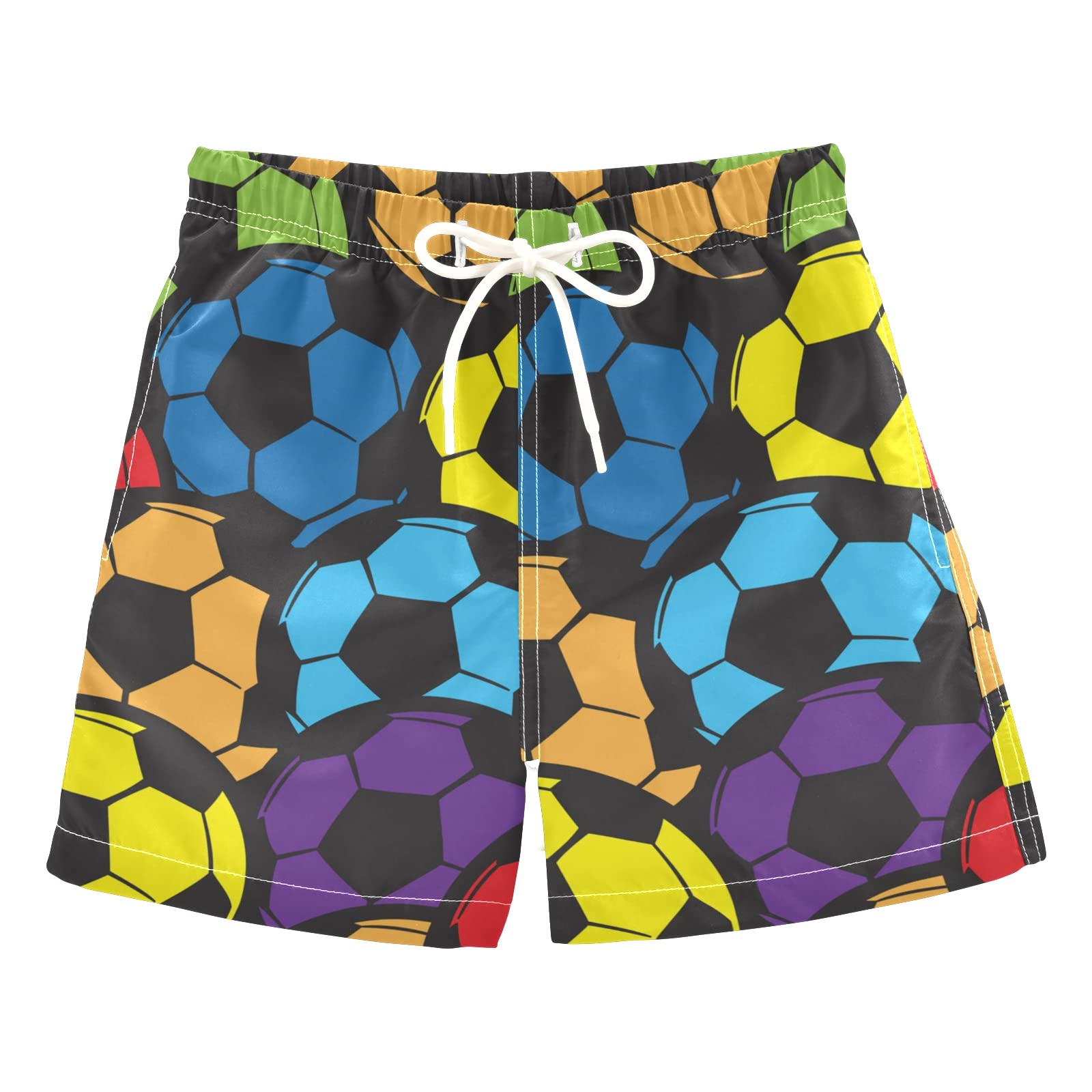 Boys' Quick Dry Swim Trunks with Adjustable Waist - Football Grunge Textured Toddler to Teen Bathing Suits (2T-16) | Perfect for Beach, Pool & Summer Water Activities - Blue