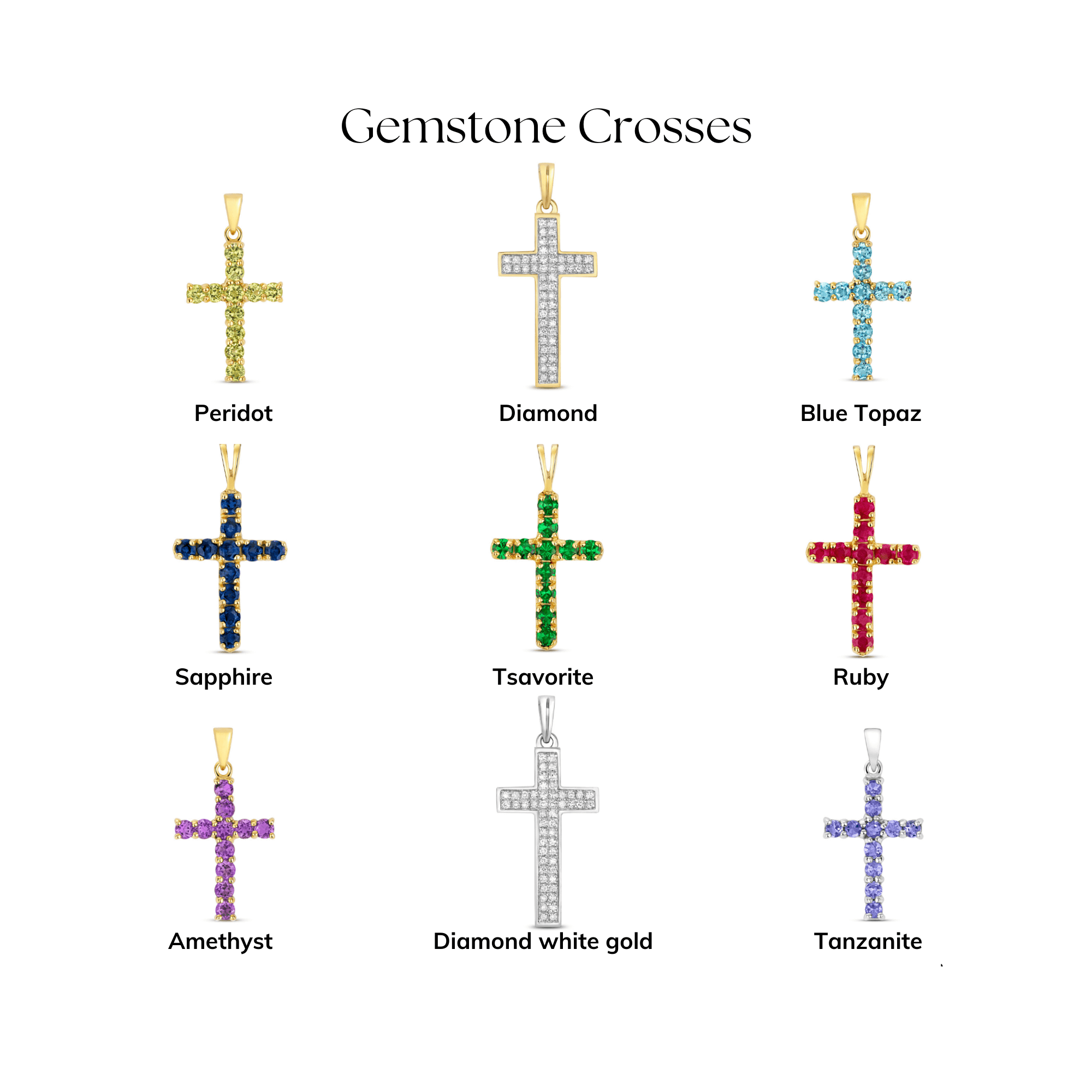 14K Solid Gold Blue Topaz Cross Pendant Necklace for Women - Elegant Religious Jewelry Gift for Baptism, Confirmation & Everyday Wear