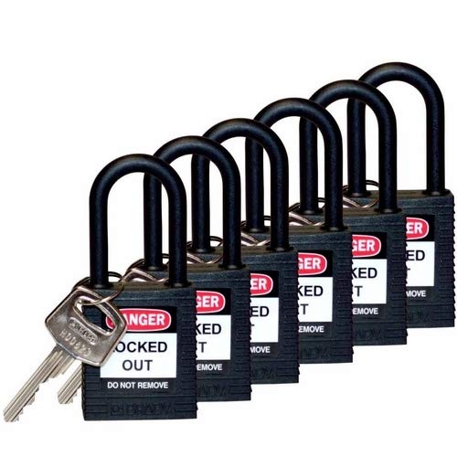 Brady 123347 Black Nylon Safety Padlock - 1.5