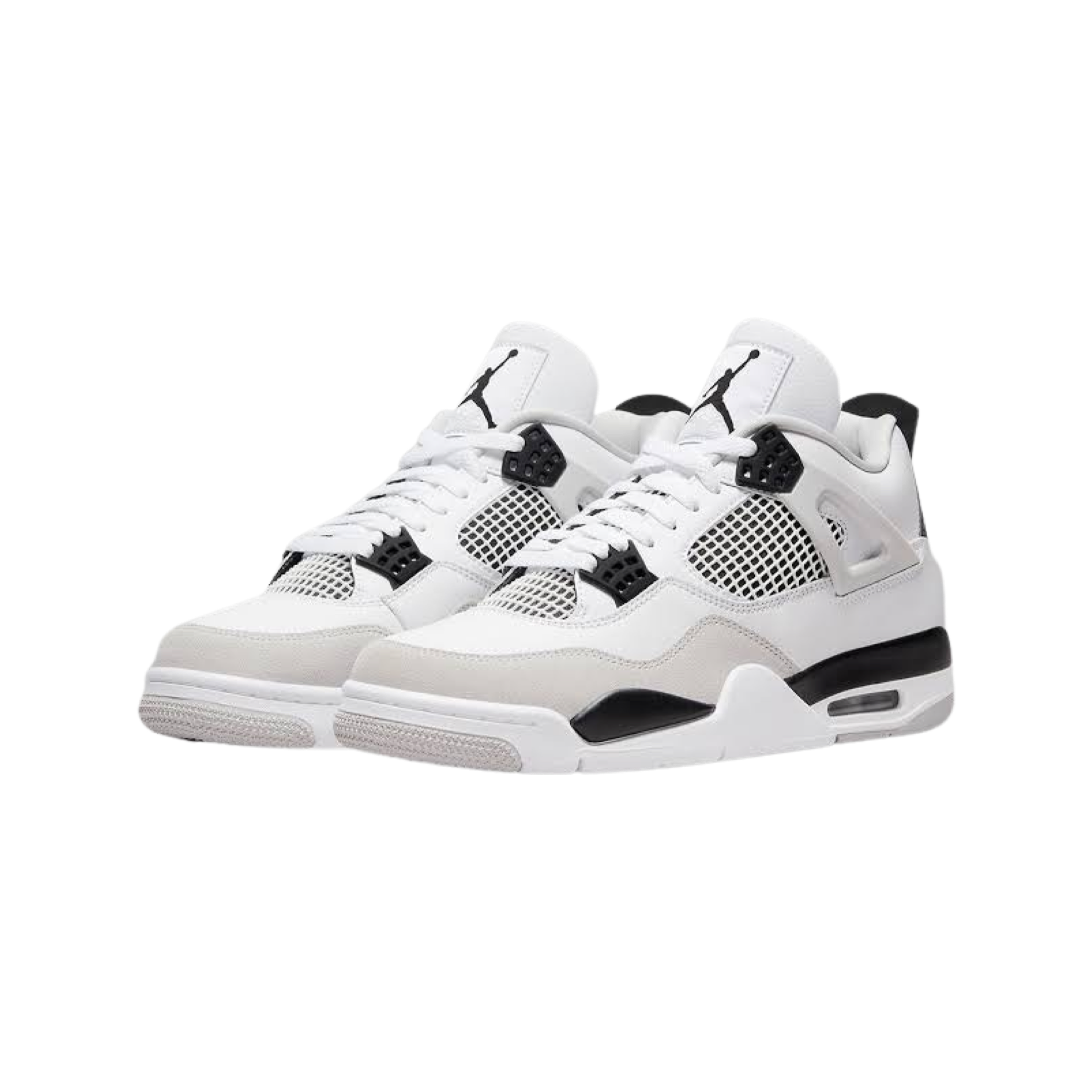 Air Jordan 4 Retro Military Black White Black Neutral Grey Men's Basketball Shoes - Perfect for Streetwear, Sneaker Collection & Casual Fashion