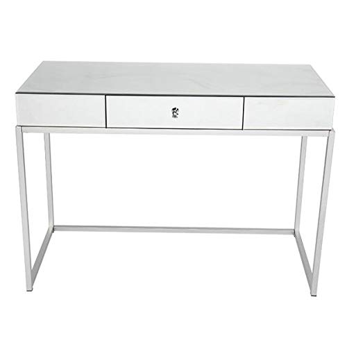 Mirrored Makeup Vanity Table Desk with Mirror - Elegant Console Table for Women, Home Office & Writing Desk | Perfect Gift Idea for Bedroom, Dressing Room & Beauty Space