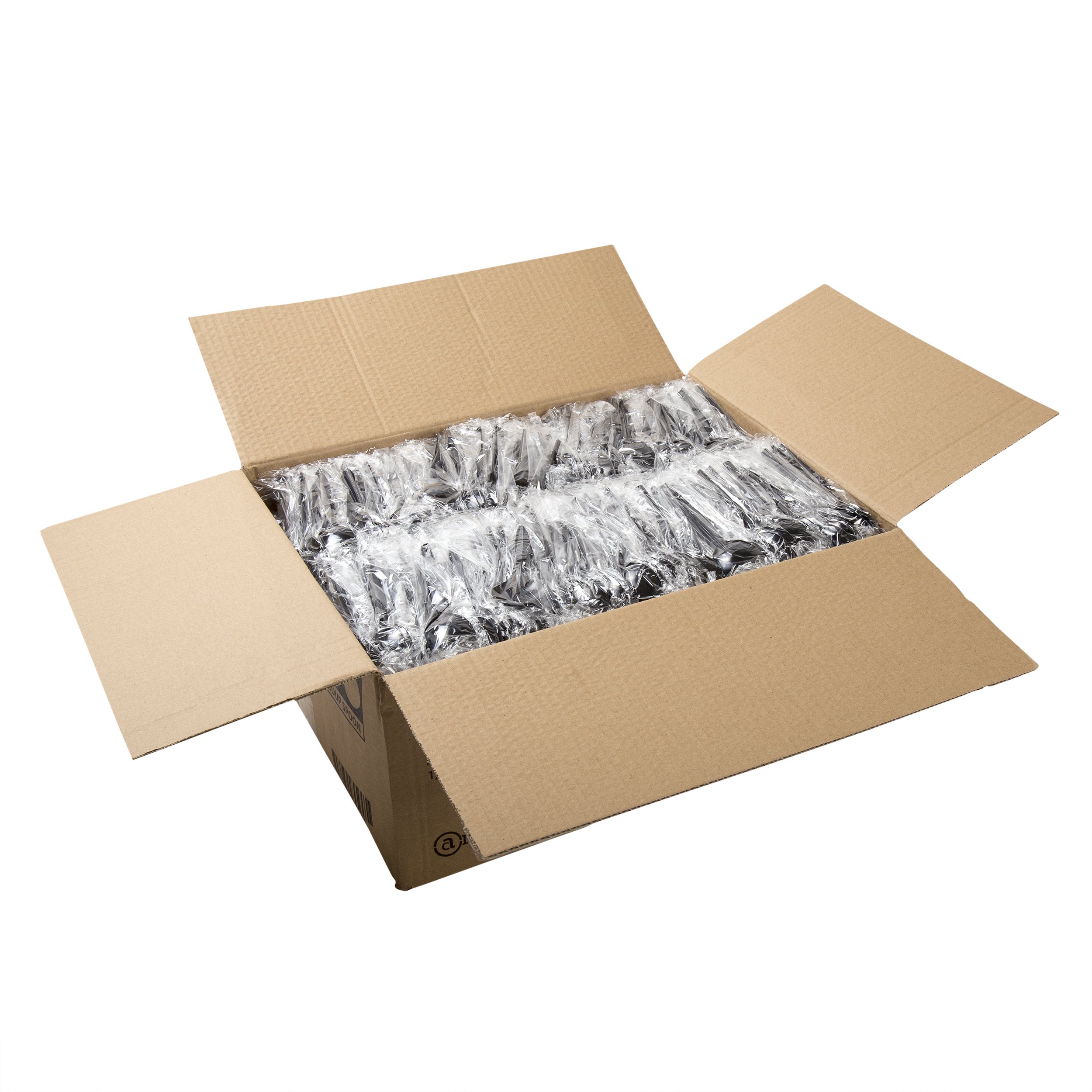 Disposable Black Polystyrene Soup Spoons - Medium-Heavy Weight, Individually Wrapped, Pack of 1000 | Ideal for Restaurants, Catering, Takeout & Food Service
