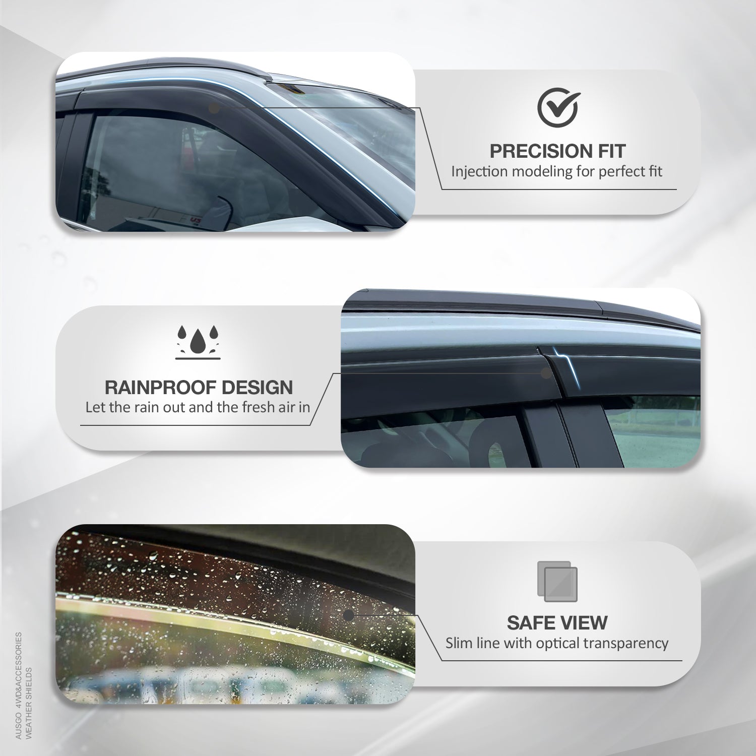 Weather Shields for Mitsubishi Triton Dual Cab 2006-2015 - Durable Wind & Rain Protection for Pickup Trucks - Perfect for Off-Roading & All-Weather Driving