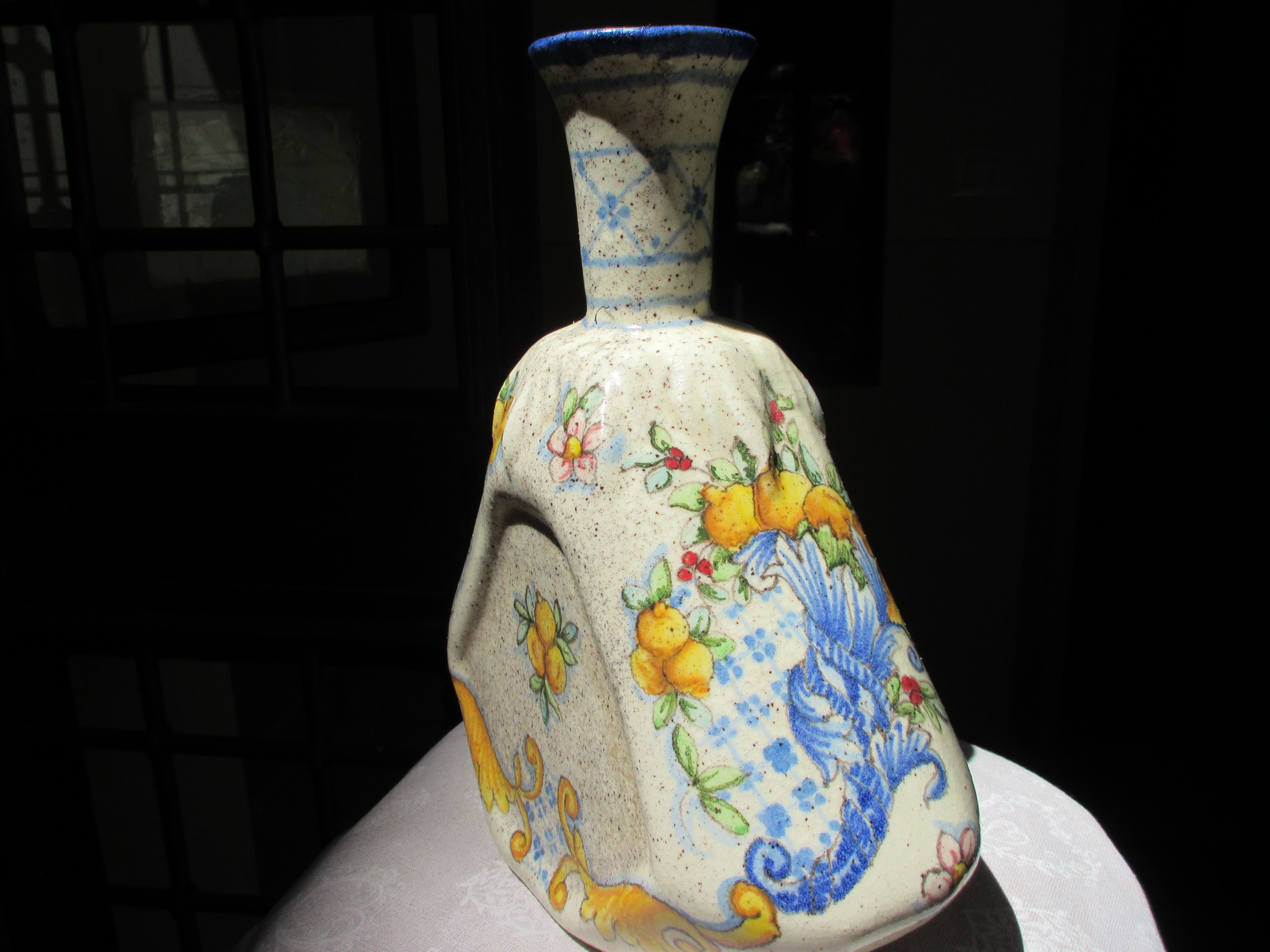 Hand-Painted Florentine Ceramic Vase - Italian Artisan Crafted Home Decor for Living Room, Dining Table & Wedding Centerpieces