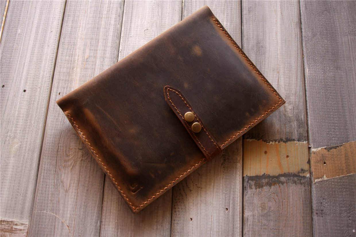 Premium Men's Leather Notebook Portfolio - Professional Business Organizer for Meetings, Office & Travel