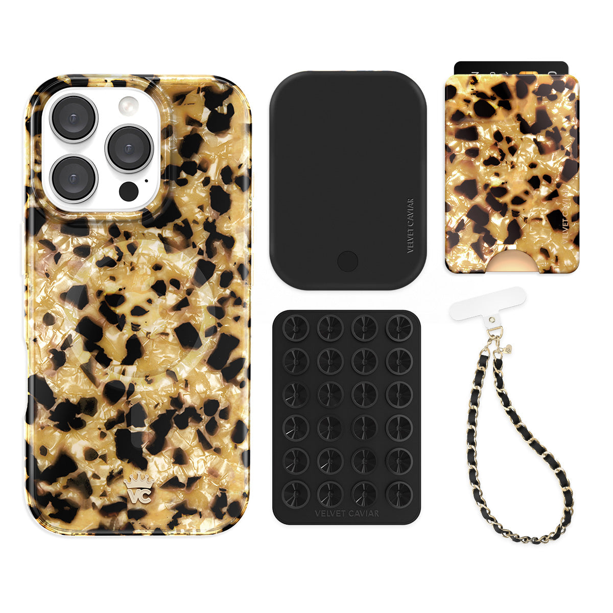Blonde Tortoise iPhone Wallet Case with Card Holder - Slim Protective Phone Cover for iPhone 13/14/15 Pro Max - Perfect for Travel, Shopping & Everyday Use