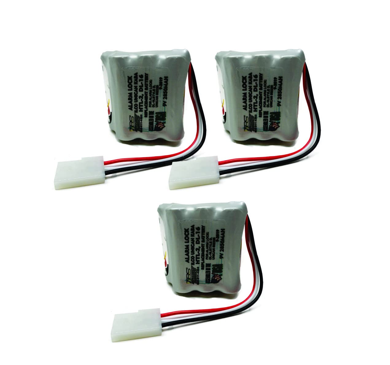 3-Pack Kaba Ilco Unican 502238 DL-16 Replacement Batteries for Electronic Door Locks - Perfect for Home, Office & Hotel Security Systems