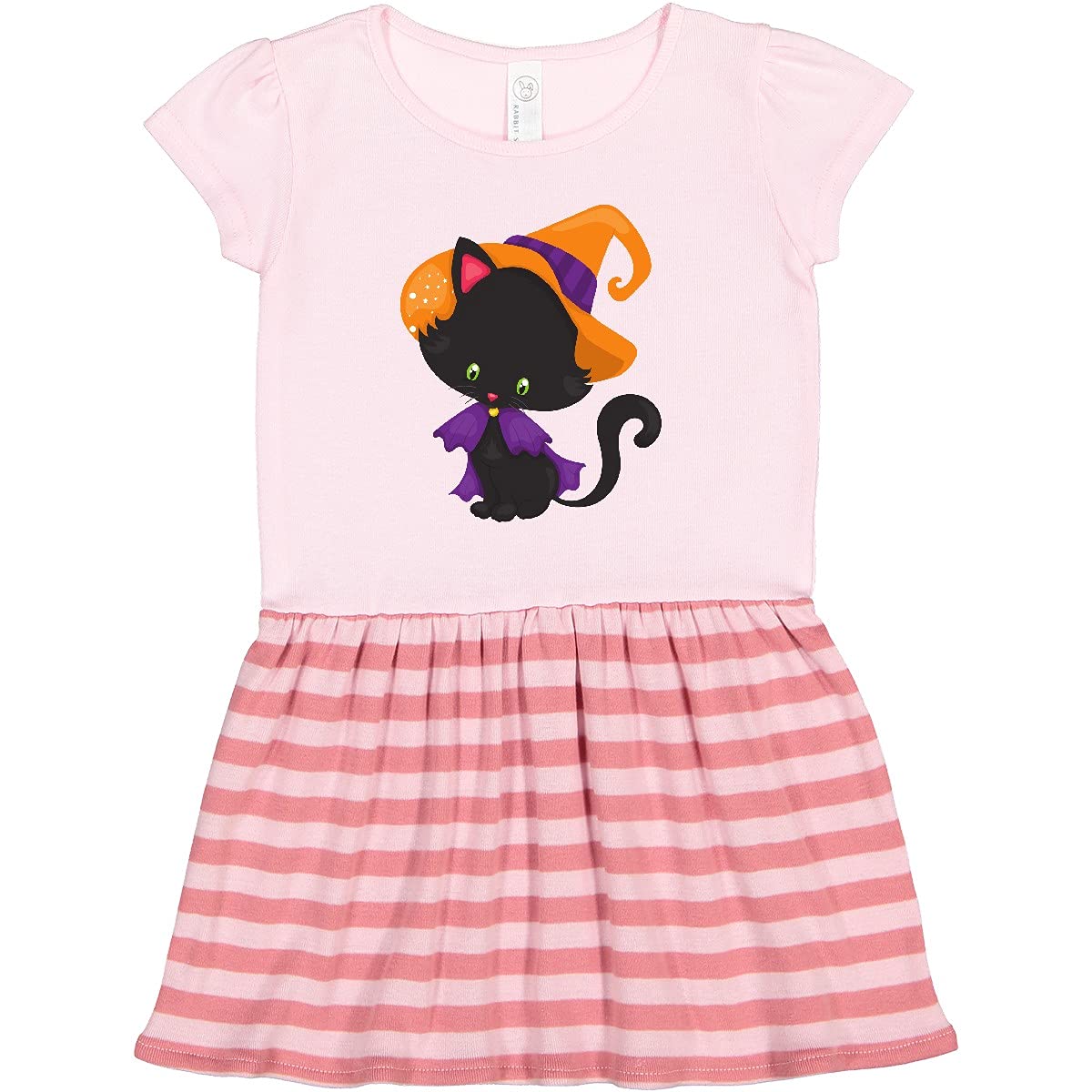 Inktastic Halloween Cat Toddler Dress - Cute Black Cat with Witch Hat Costume for Girls & Boys | Perfect for Trick or Treat, Halloween Parties & Photo Shoots