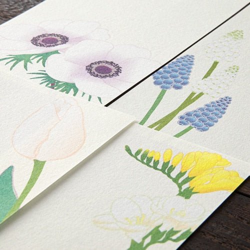 Premium Seasons Silk Print Envelope Letter Paper Set - Elegant Midori DESIGNPHIL Stationery for Wedding Invitations, Thank You Cards & Special Occasions