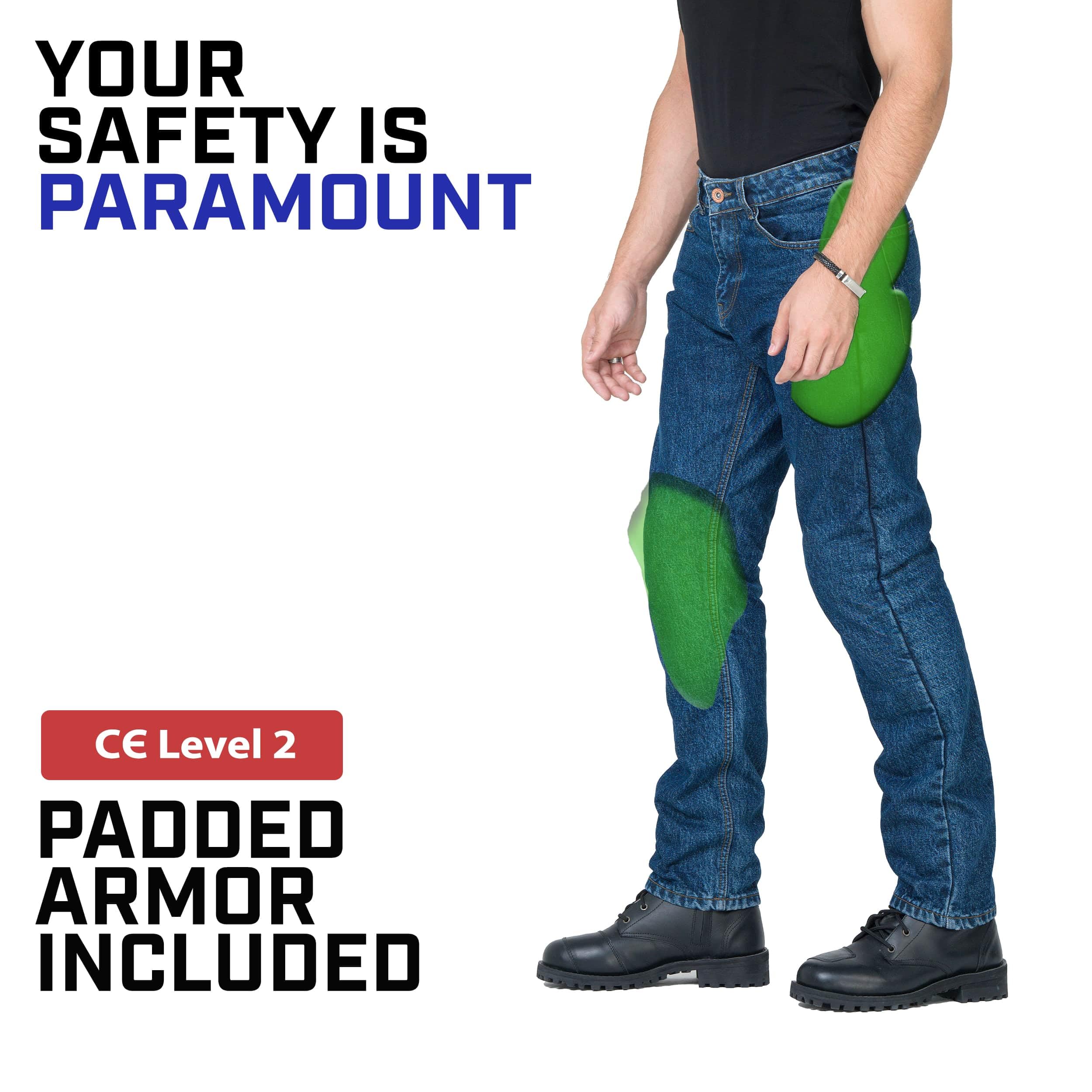 Men's Motorcycle Riding Jeans with CE Level 2 Armor - Dirtbike & Dual Sport Protection