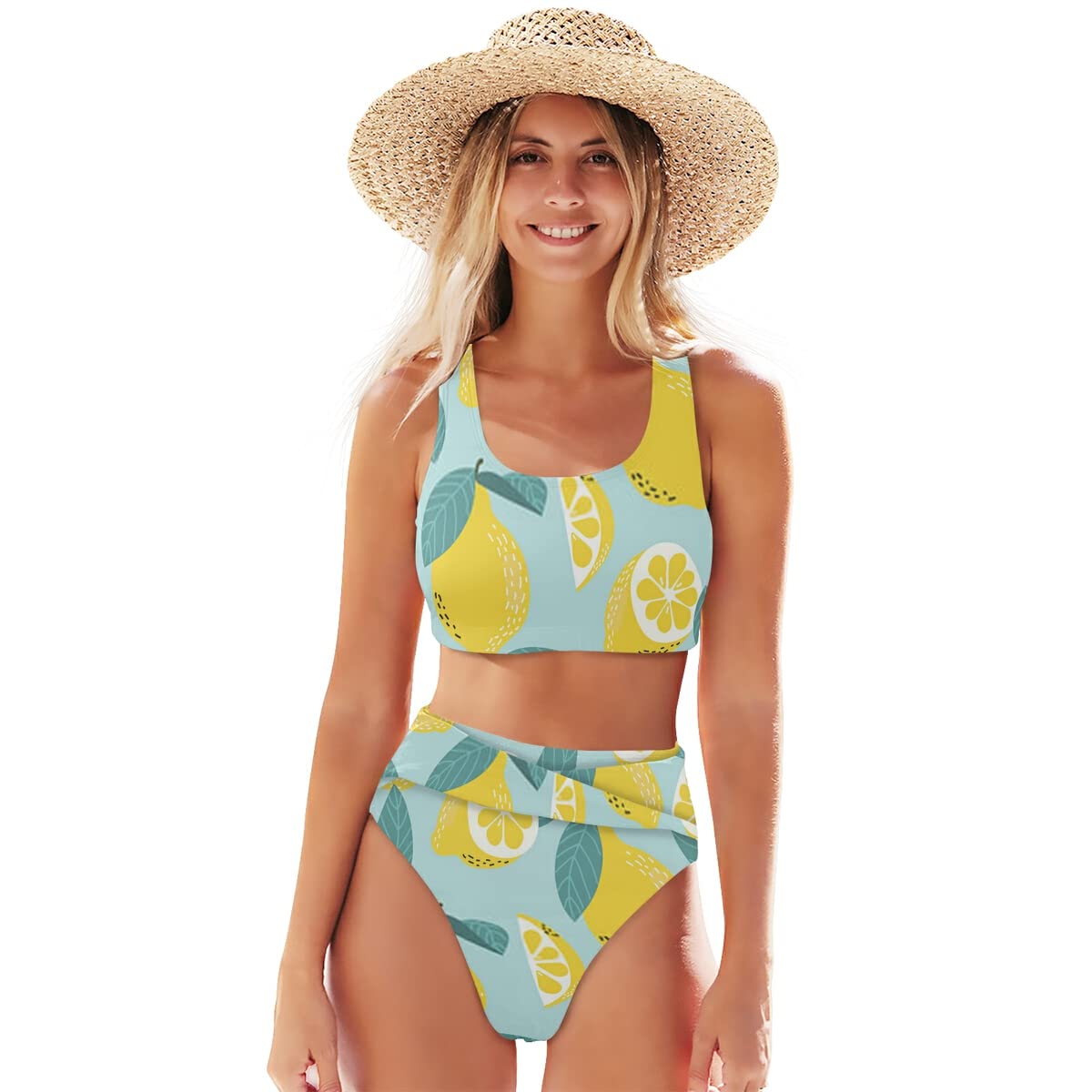 Women's High Waisted Bikini Set with Padded Top - Sexy Swimwear for Beach & Pool | Summer Vacation, Tropical Getaway, Swim Party