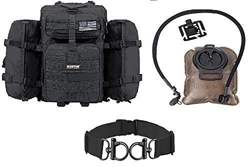 Seibertron Falcon 37L+2 Black Backpack with 2L Hydration Bladder & Luggage Strap - Durable Hiking, Travel & Commuter Daypack for Outdoor Adventures, Work & School