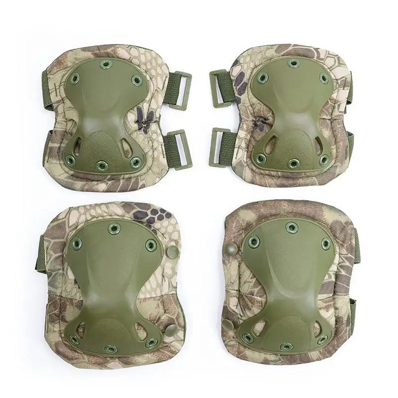 Unisex Tactical Knee and Elbow Pads Set - Camouflage Protective Gear for Hunting, Skating, Paintball & Extreme Sports - Durable Outdoor Armor for Men & Women