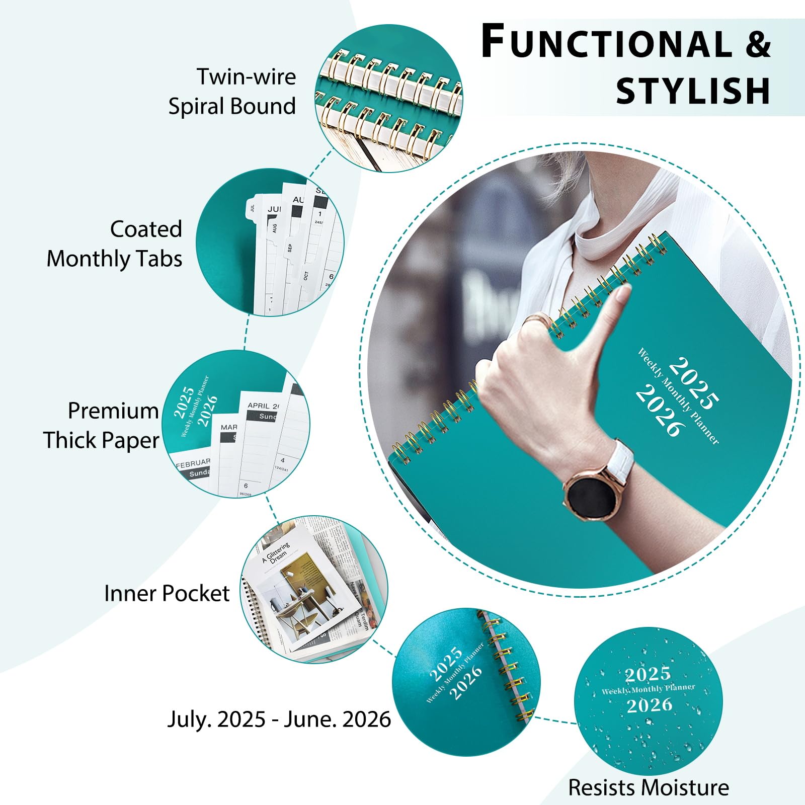 Ymumuda 2025-2026 Weekly & Monthly Planner - July 2025 to June 2026 (12 Months) - 8.5
