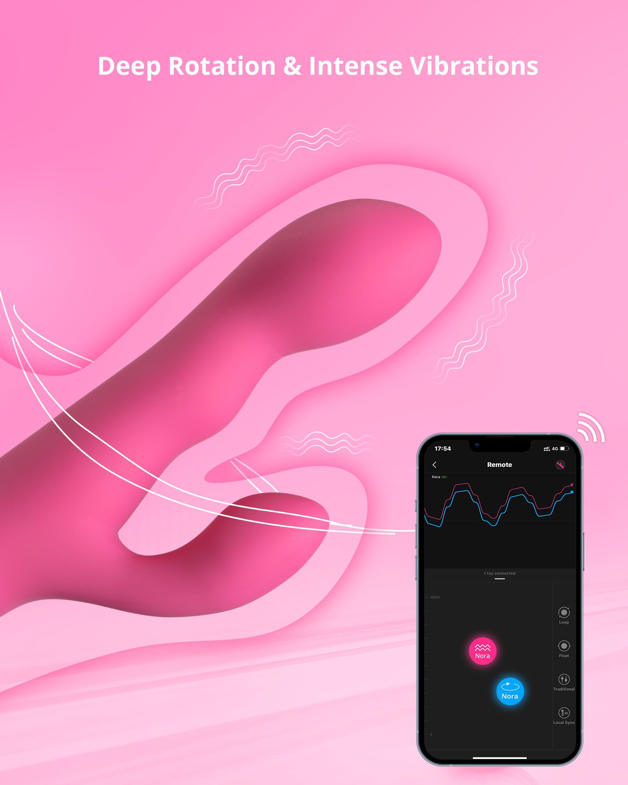 LOVENSE Nora Rabbit Vibrator with APP Control - Pink Dual Motor Clitoral & G-Spot Stimulator - Wireless Smartphone Sex Toy for Women - Perfect for Long Distance Couples & Solo Play