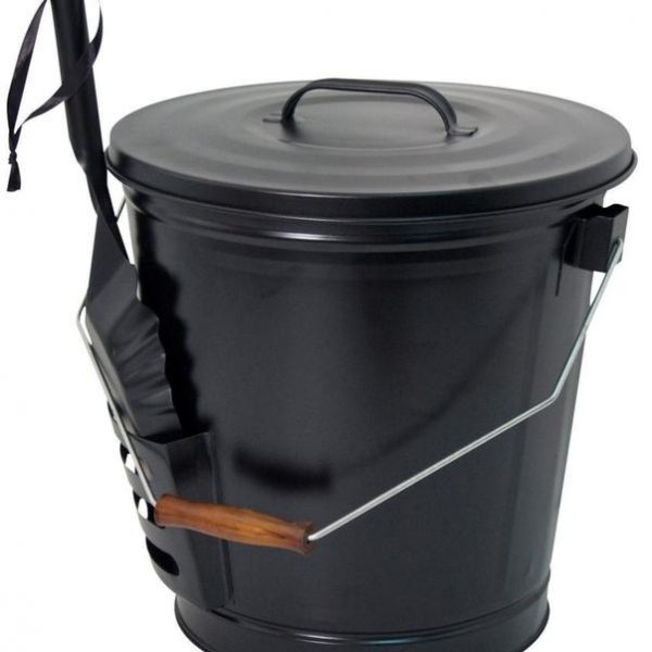 Premium Stainless Steel Ash Bucket & Shovel Set - Heavy Duty Fireplace Ashtray with Lid & Scoop - Perfect for Fire Pit, BBQ Grill, Wood Stove & Outdoor Camping Cleanup