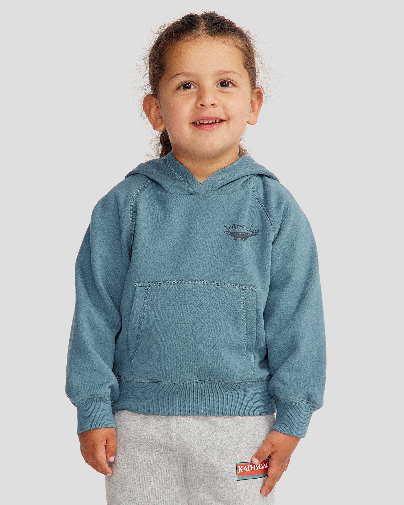 Kids' Lizard Hoodie - Washed Blue | Cute Reptile-Themed Pullover for Boys & Girls | Perfect for Outdoor Play, School & Birthday Parties