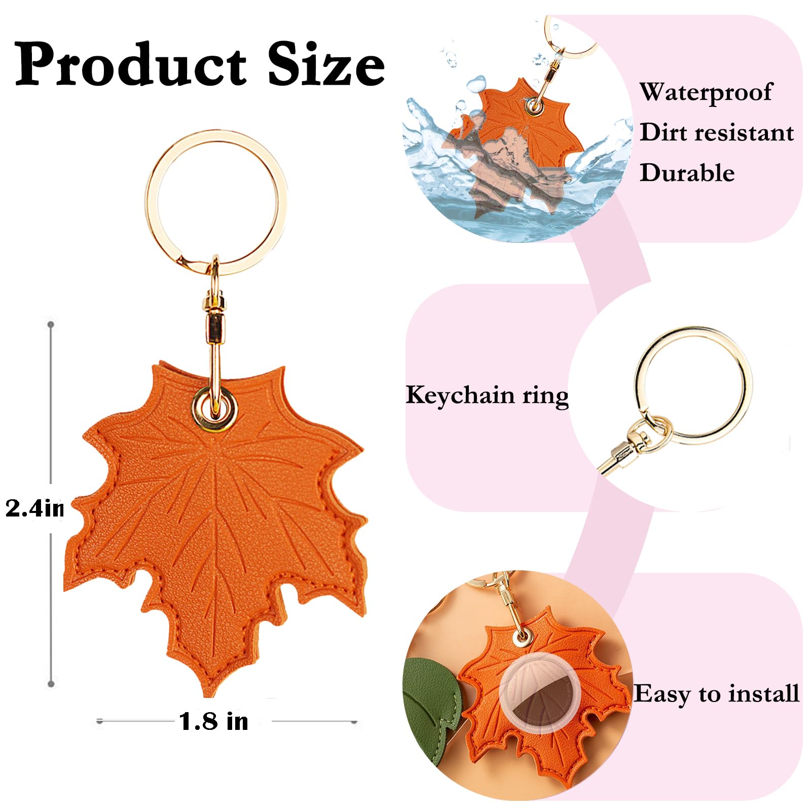 Durable Anti-Scratch Apple AirTag Keychain Case Holder with Protective Cover & Metal Ring - Perfect for Keys, Luggage Tracking, Pet Collars & Backpacks