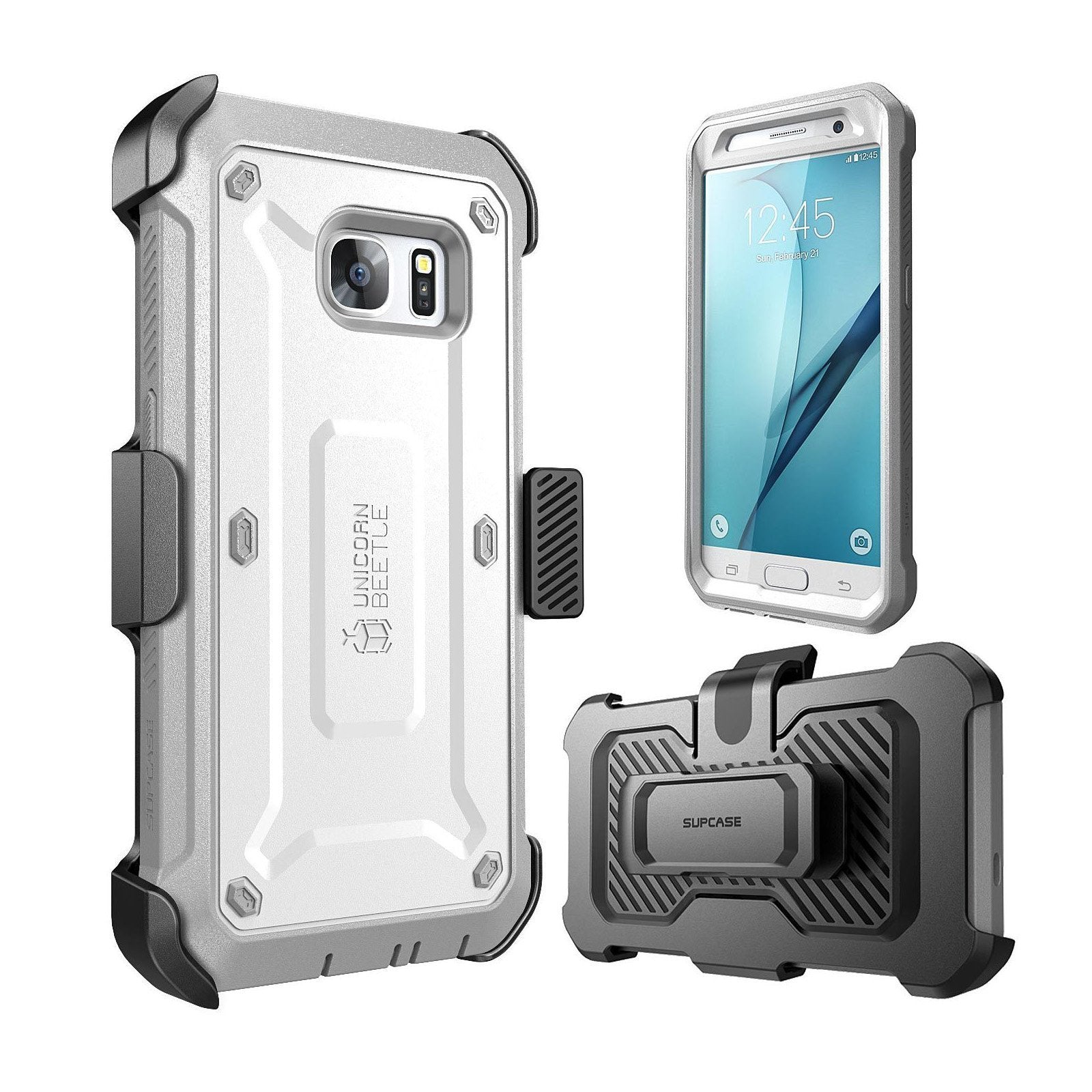 Samsung Galaxy S7 Unicorn Beetle Pro Full-Body Rugged Holster Case - Shockproof, Dirtproof & Scratch-Resistant - Perfect for Outdoor, Work & Extreme Sports (White)