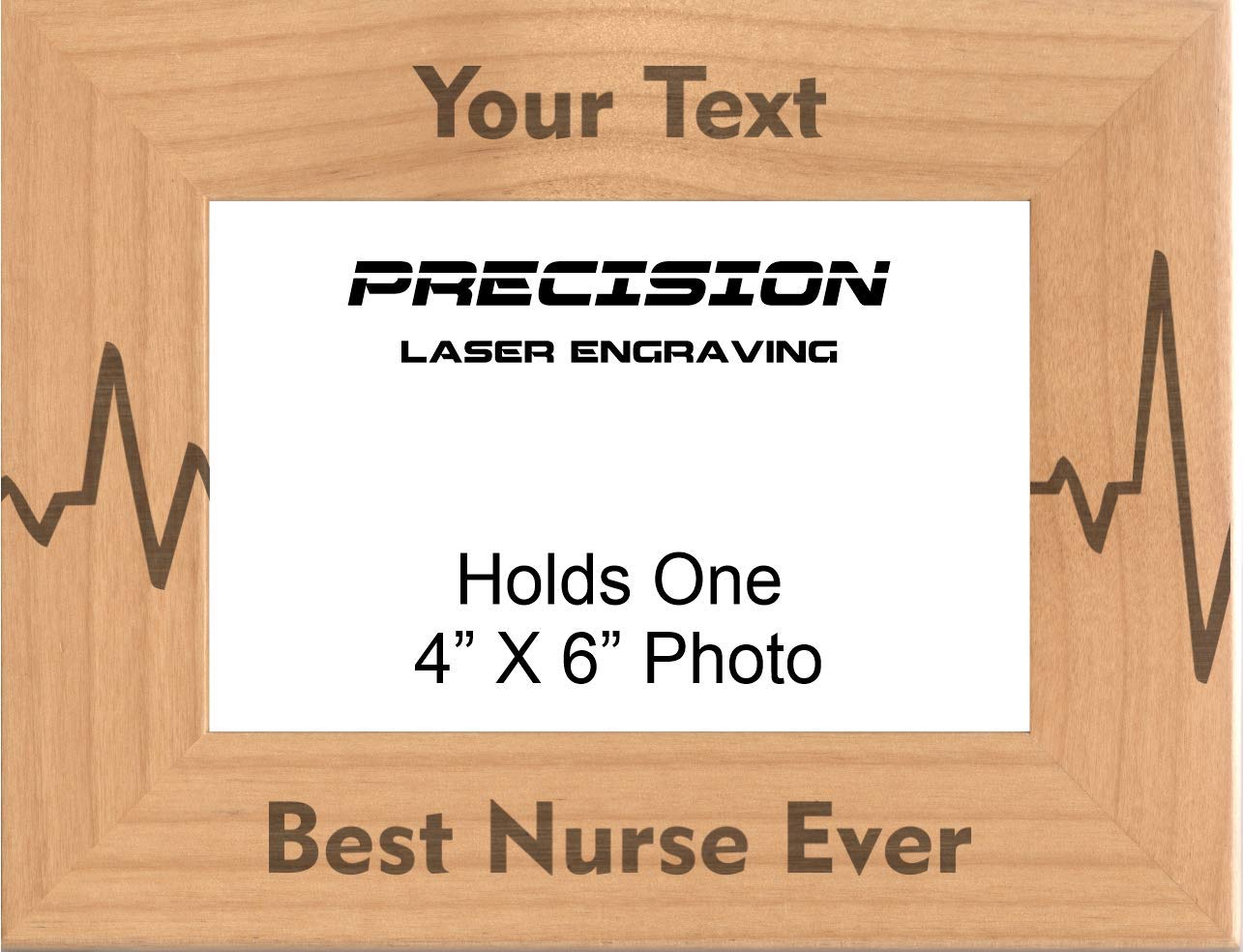 Custom Nurse Gift - Heartbeat Engraved Wood Frame for Medical Professionals