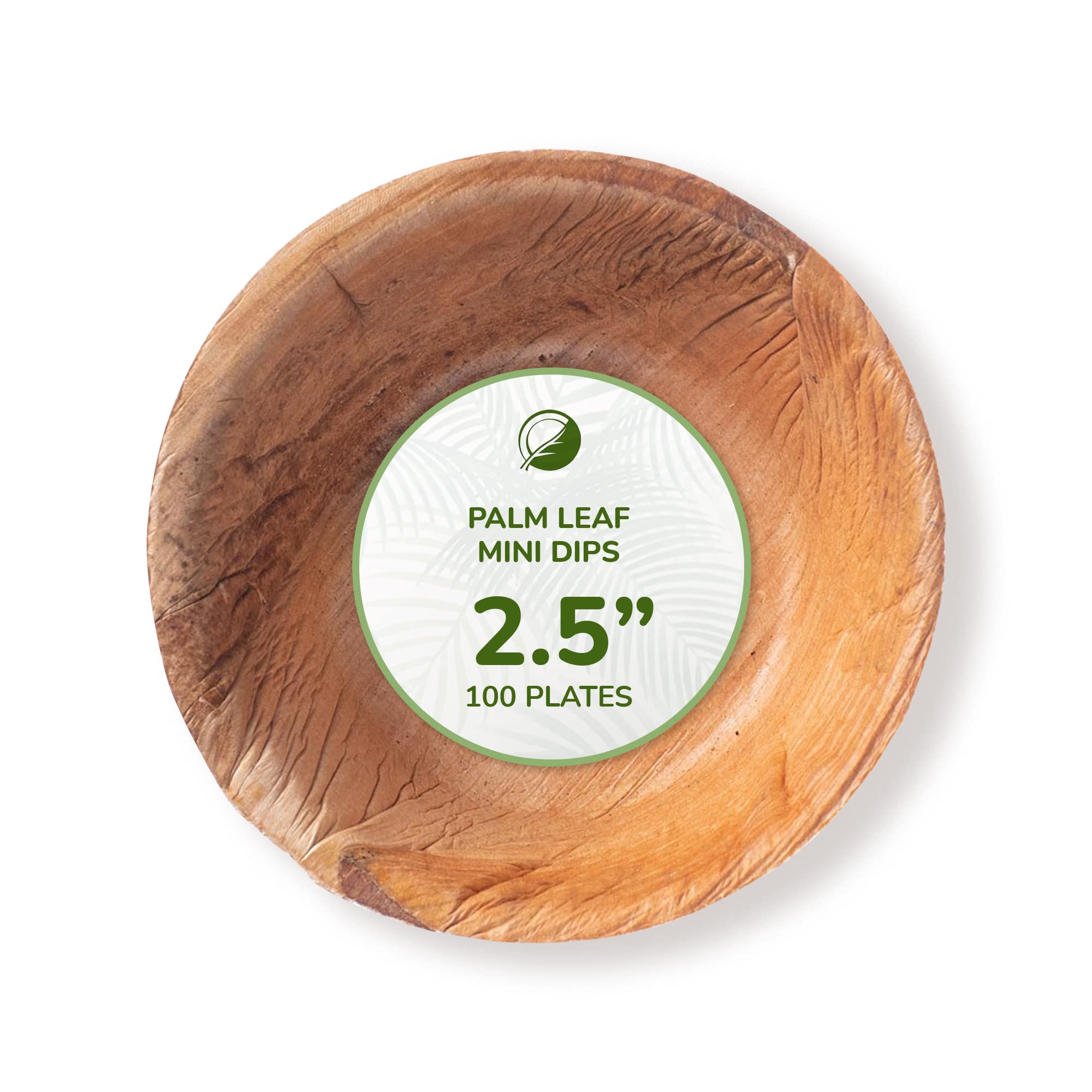 TCC - 100-Pack Mini Individual Palm Leaf Condiment Cups, 2.5