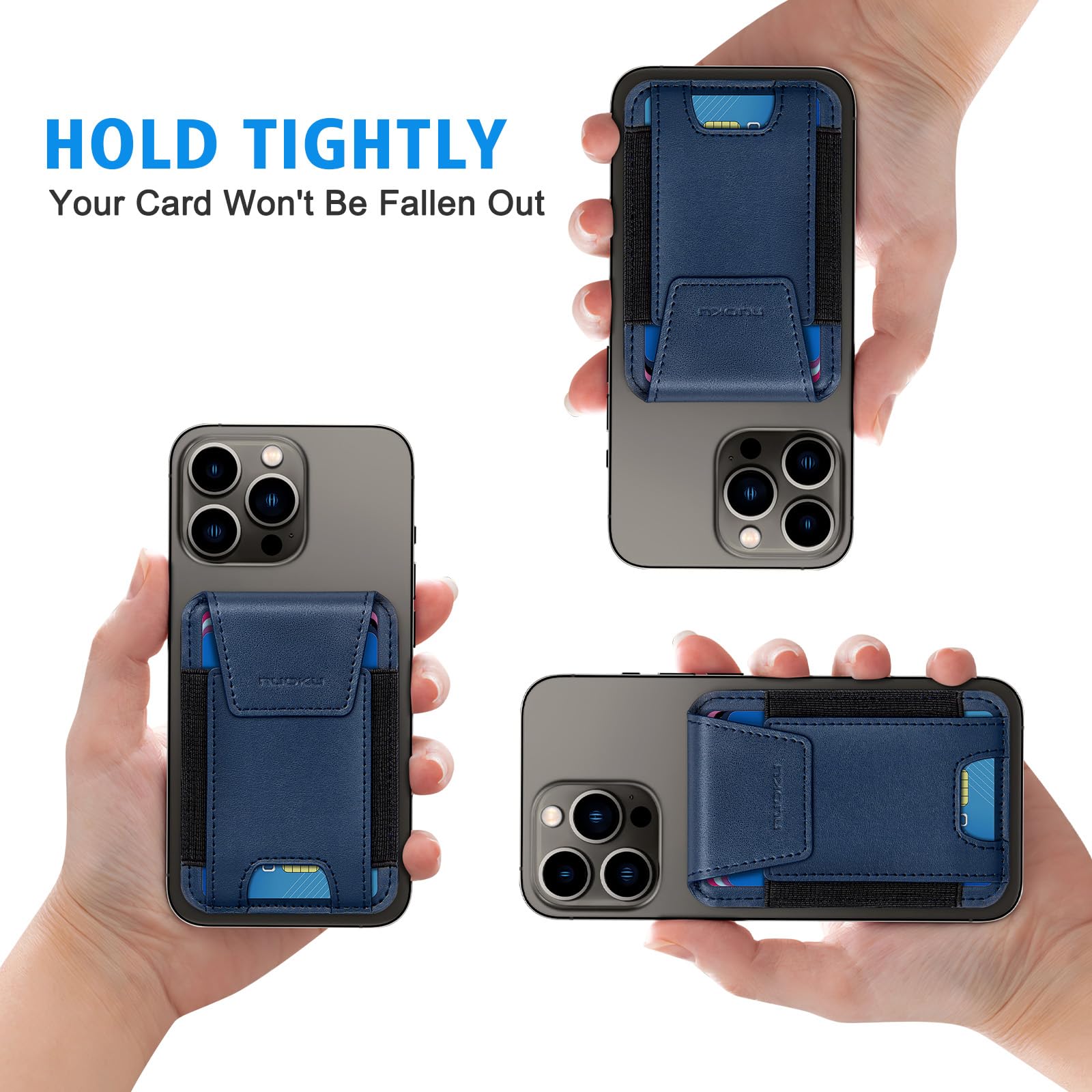 Premium Genuine Leather Magnetic Phone Wallet for iPhone 15/14/13/12 Series - Magsafe Compatible Wallet with RFID Blocking & Privacy Flap - Holds 6 Cards (Excludes 13 Mini/12 Mini) - Perfect for Daily Commute, Travel & Contactless Payments