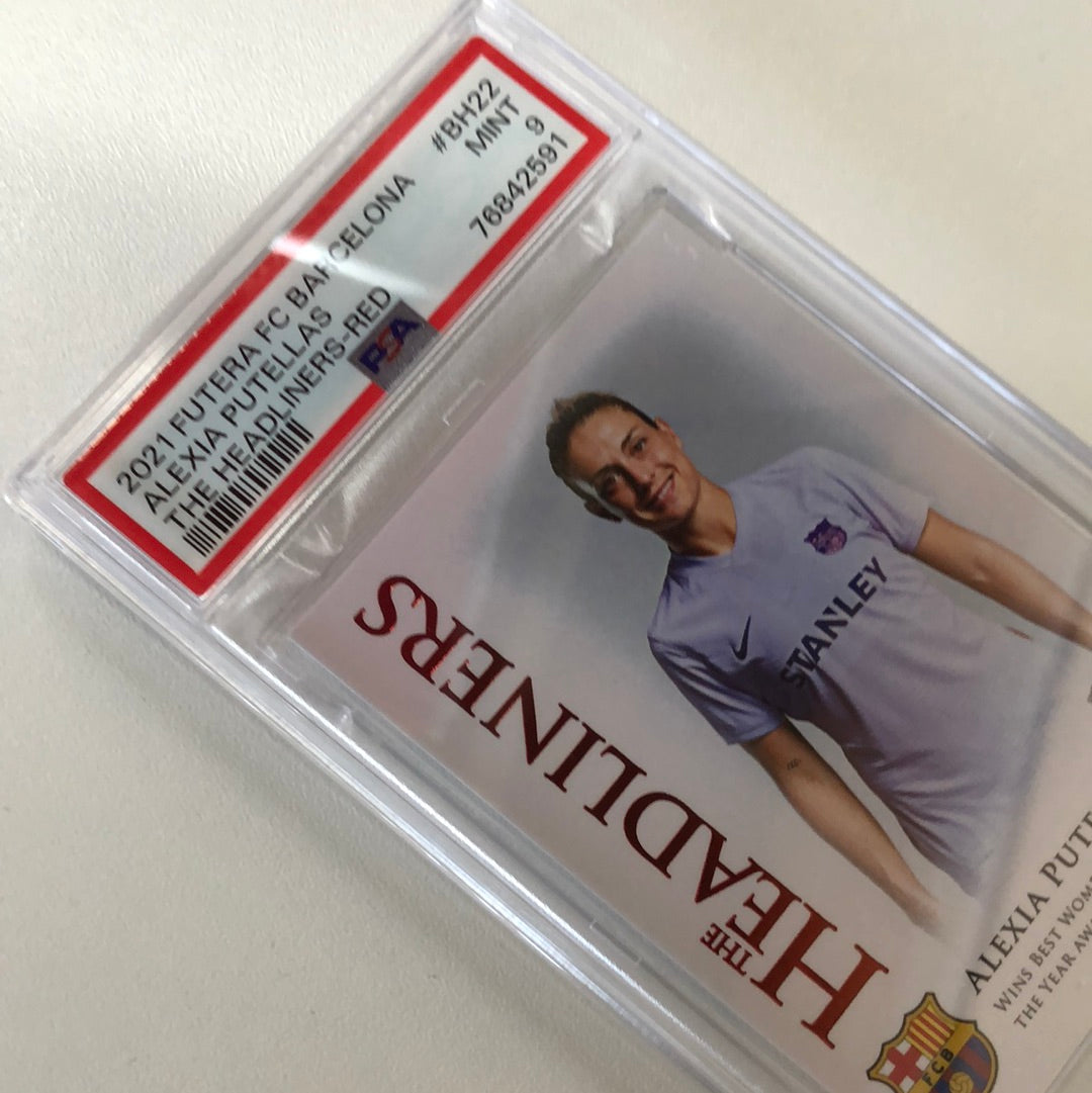 PSA 9 Graded 001/010 Alexia Putellas #BH22 2021 The Headliners Red - Rare Soccer Trading Card for Collectors & Fans, Perfect for Display & Investment