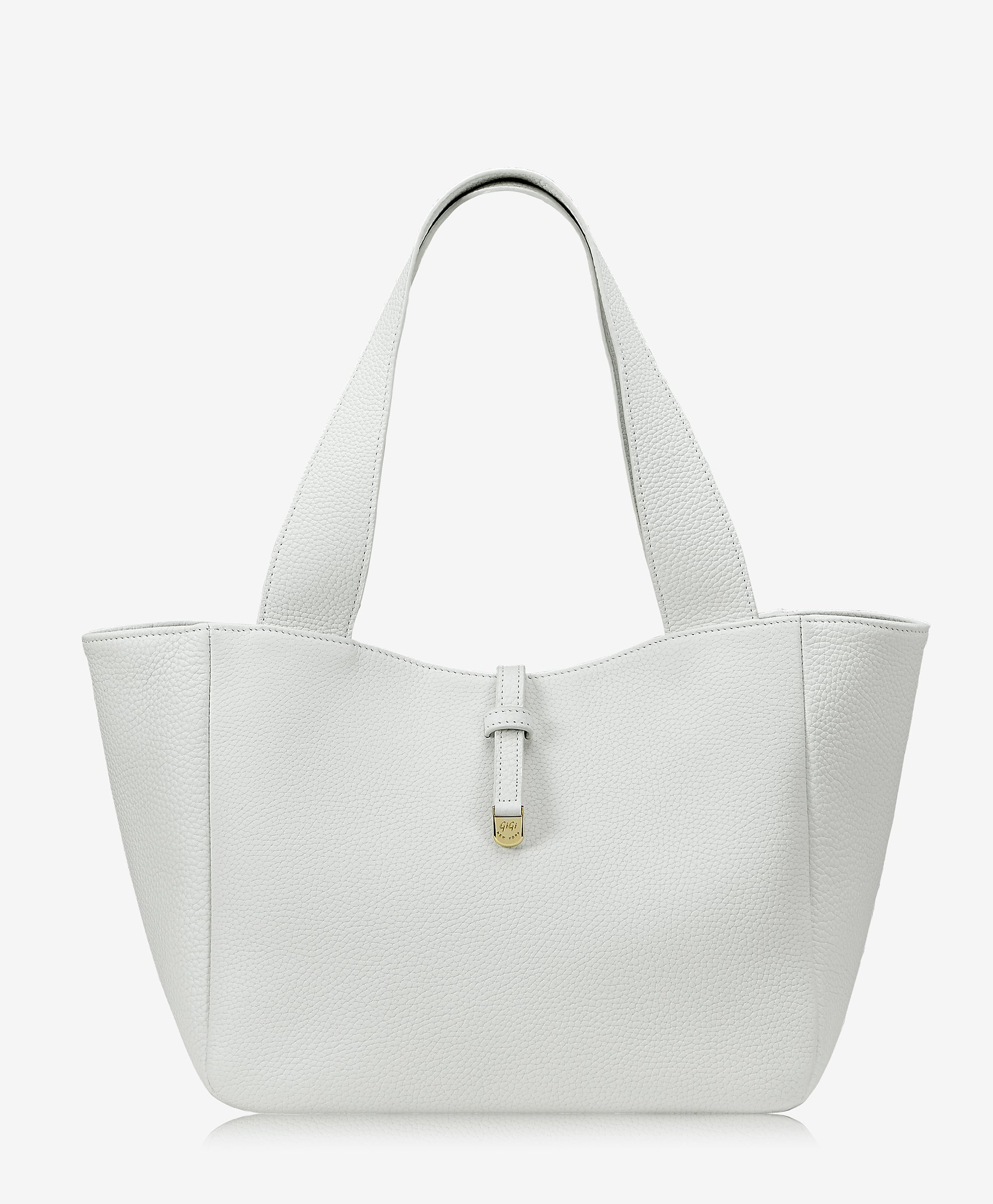 Premium Mercer Tote Bag in White Pebble Grain Leather - Stylish Women's Work Bag for Office, Travel & Everyday Use