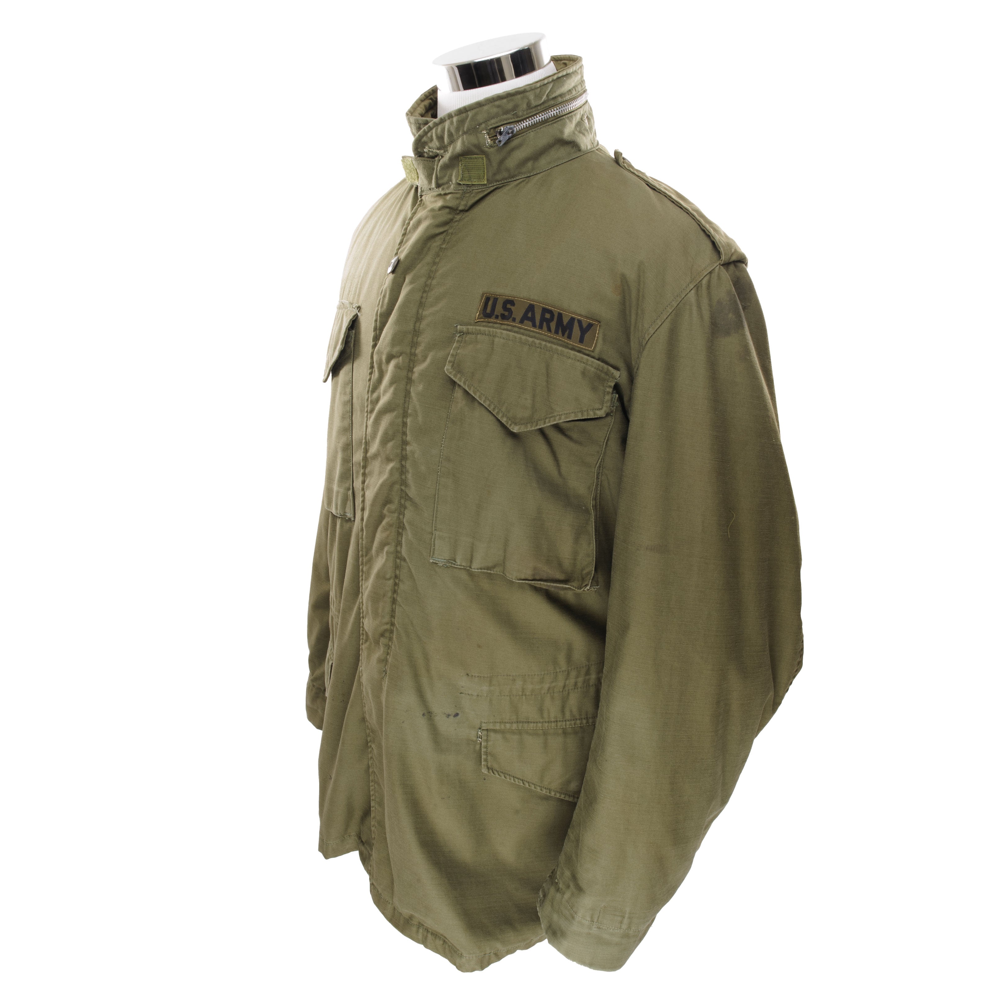 Vintage US Army M65 Field Jacket with Patches - 1970s Vietnam War Era - Size Large Long - Military Surplus Outerwear for Men - Perfect for Outdoor Adventures, Historical Reenactments & Vintage Fashion