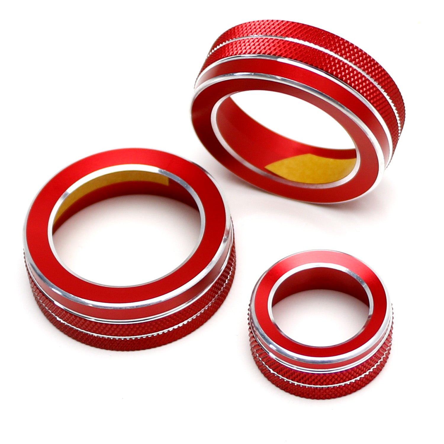 3-Piece Red AC Climate Control Switch Knob Ring Covers for 2017-2022 Honda CR-V | Interior Car Accessories for Enhanced Grip & Style | Perfect for Summer Driving & Customization