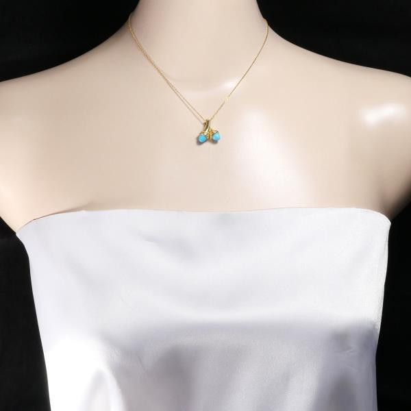 18K Yellow Gold Turquoise Necklace for Women - Handmade Bohemian Jewelry with Natural Stone - Perfect for Weddings, Parties & Everyday Wear