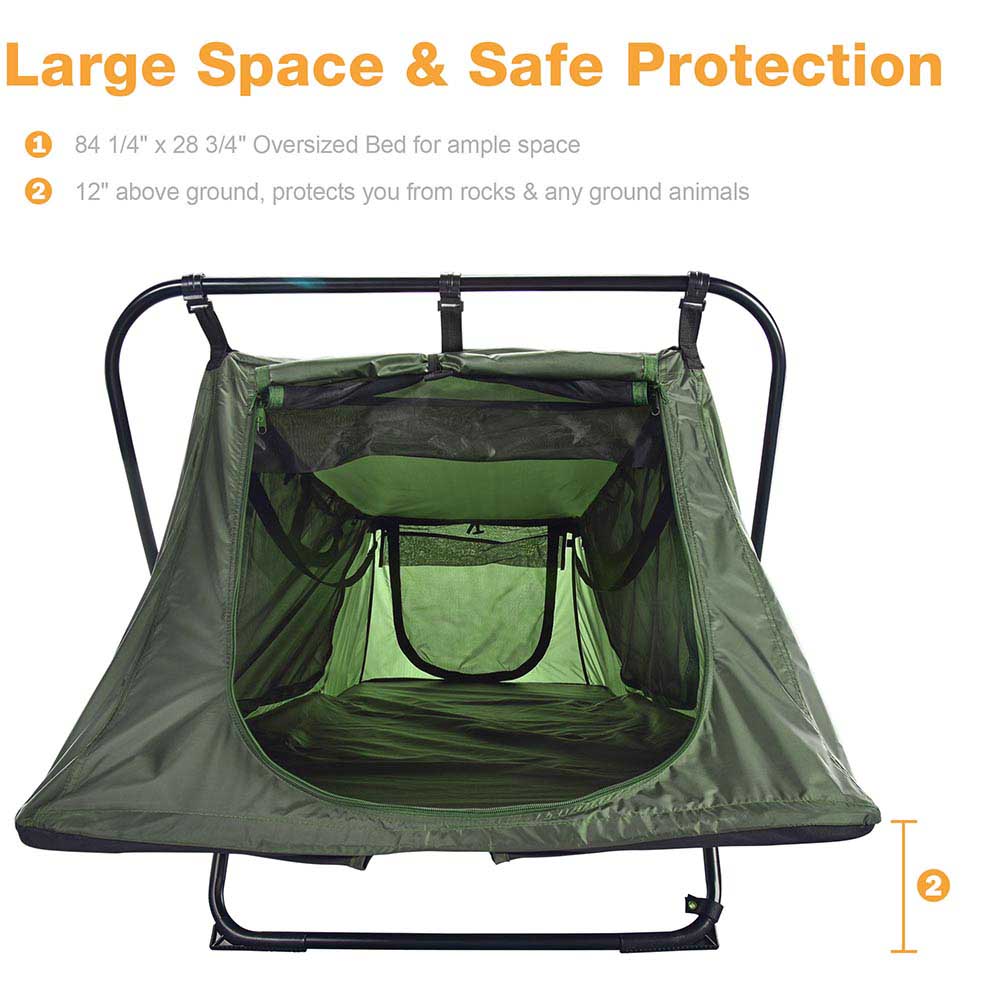 TheLAShop Ultralight One-Person Camping Cot Tent with Waterproof Rain Fly - Perfect for Backpacking, Hiking & Outdoor Adventures