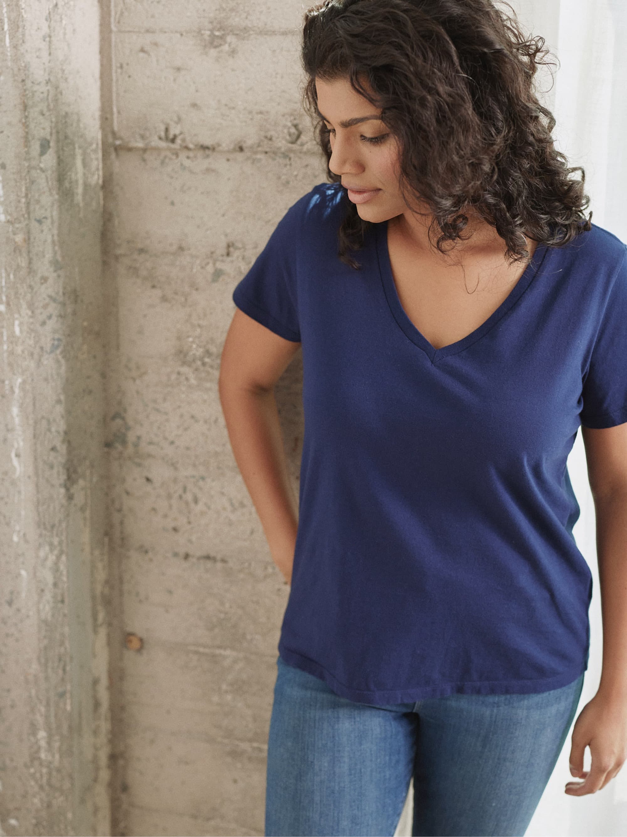 Organic Cotton V-Neck T-Shirt for Women - Soft, Breathable & Eco-Friendly - Perfect for Casual Wear, Yoga & Everyday Comfort
