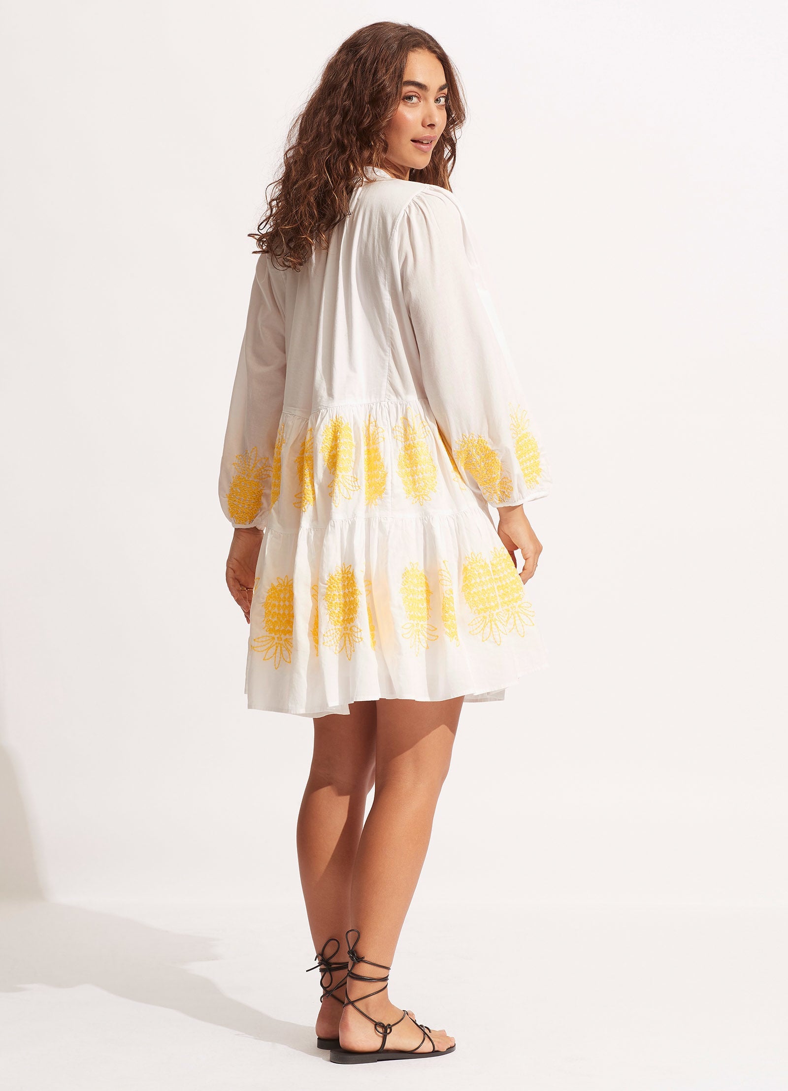 Corsica White Embroidery Tiered Dress - Elegant Summer Outfit for Weddings & Parties