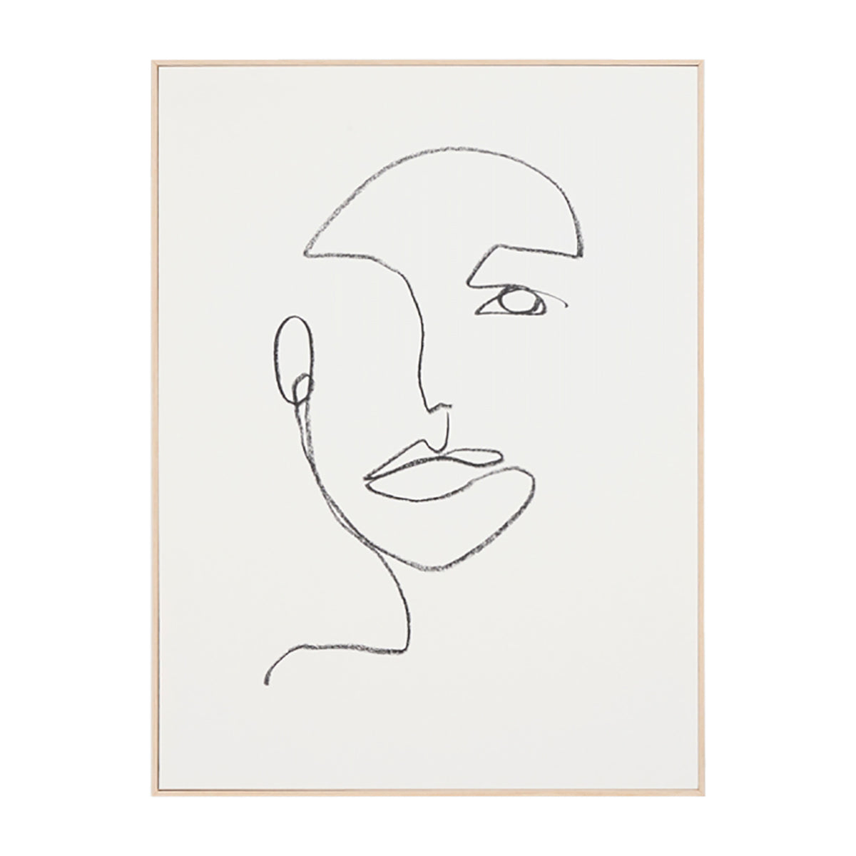 Linear Portrait 2 Framed Canvas Wall Art - Modern Abstract Home Decor for Living Room, Bedroom & Office