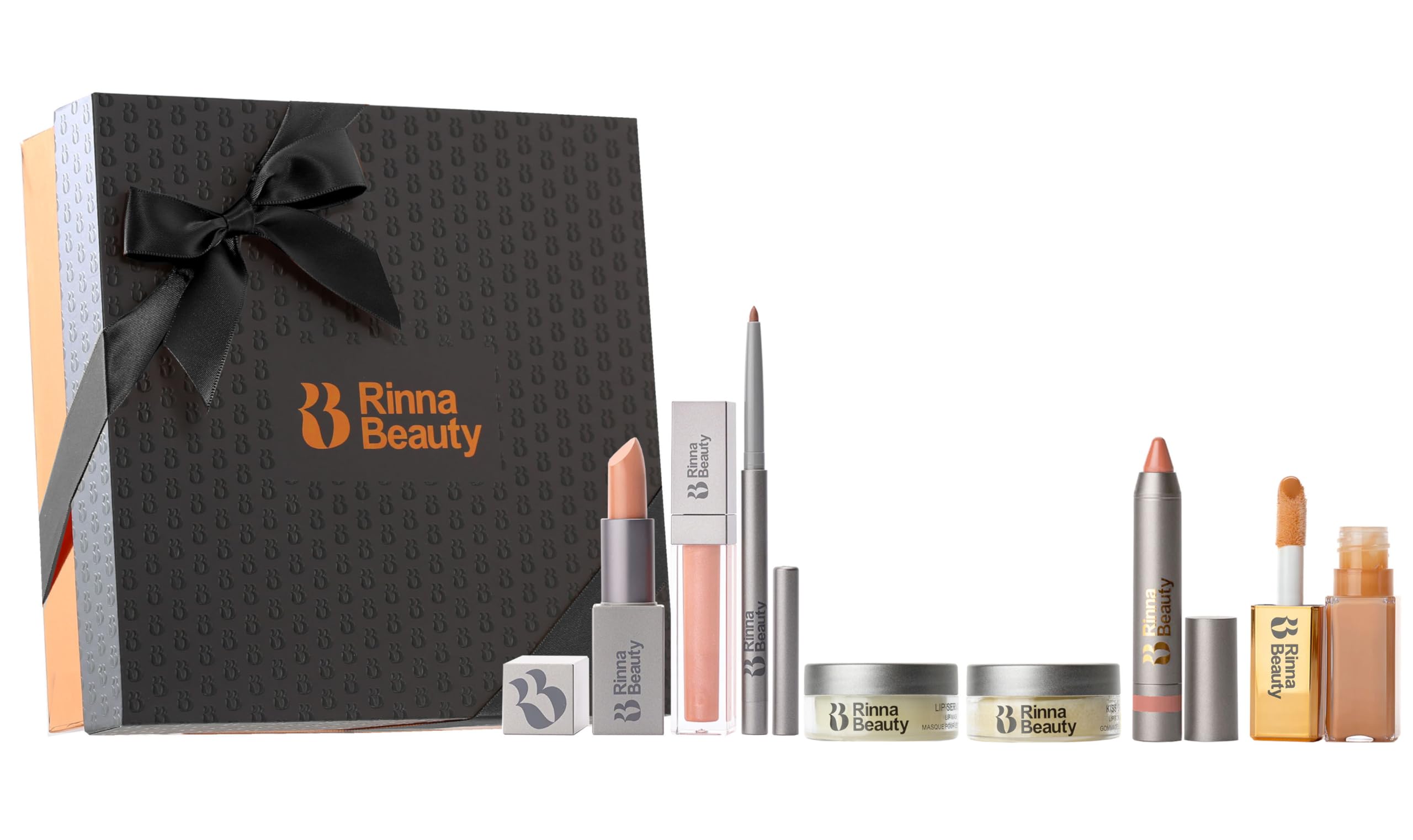 Rinna Beauty Lip Care Kit - 7-Piece Vegan & Cruelty-Free Lip Essentials Bundle with Hydrating Lip Mask, Exfoliating Scrub, Plumping Gloss, Long-Lasting Lipstick & Liner | Perfect for Daily Care, Night Treatment & Makeup Looks