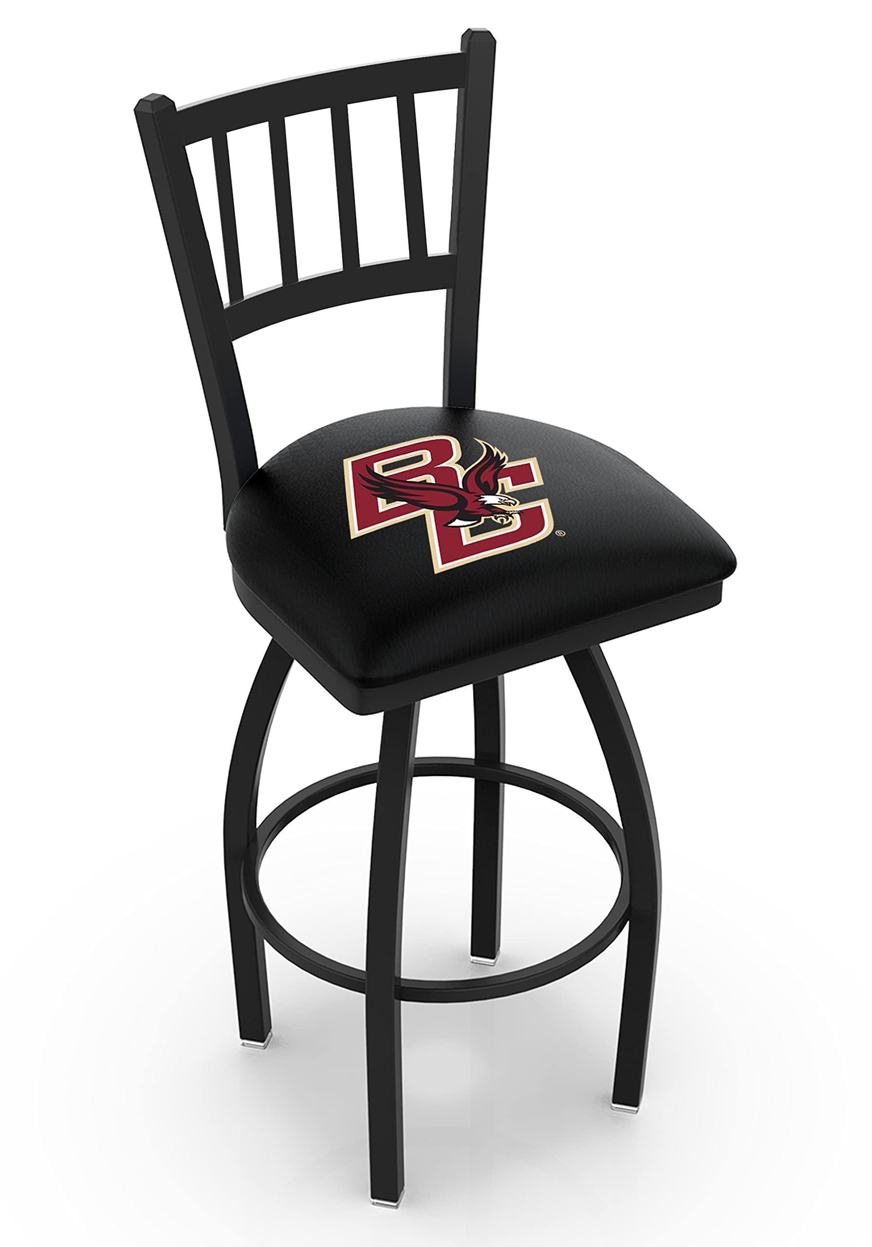 Boston College 30 Inch Swivel Bar Stool with Black Wrinkle Finish - Perfect for Kitchen Islands, Home Bars & Game Rooms